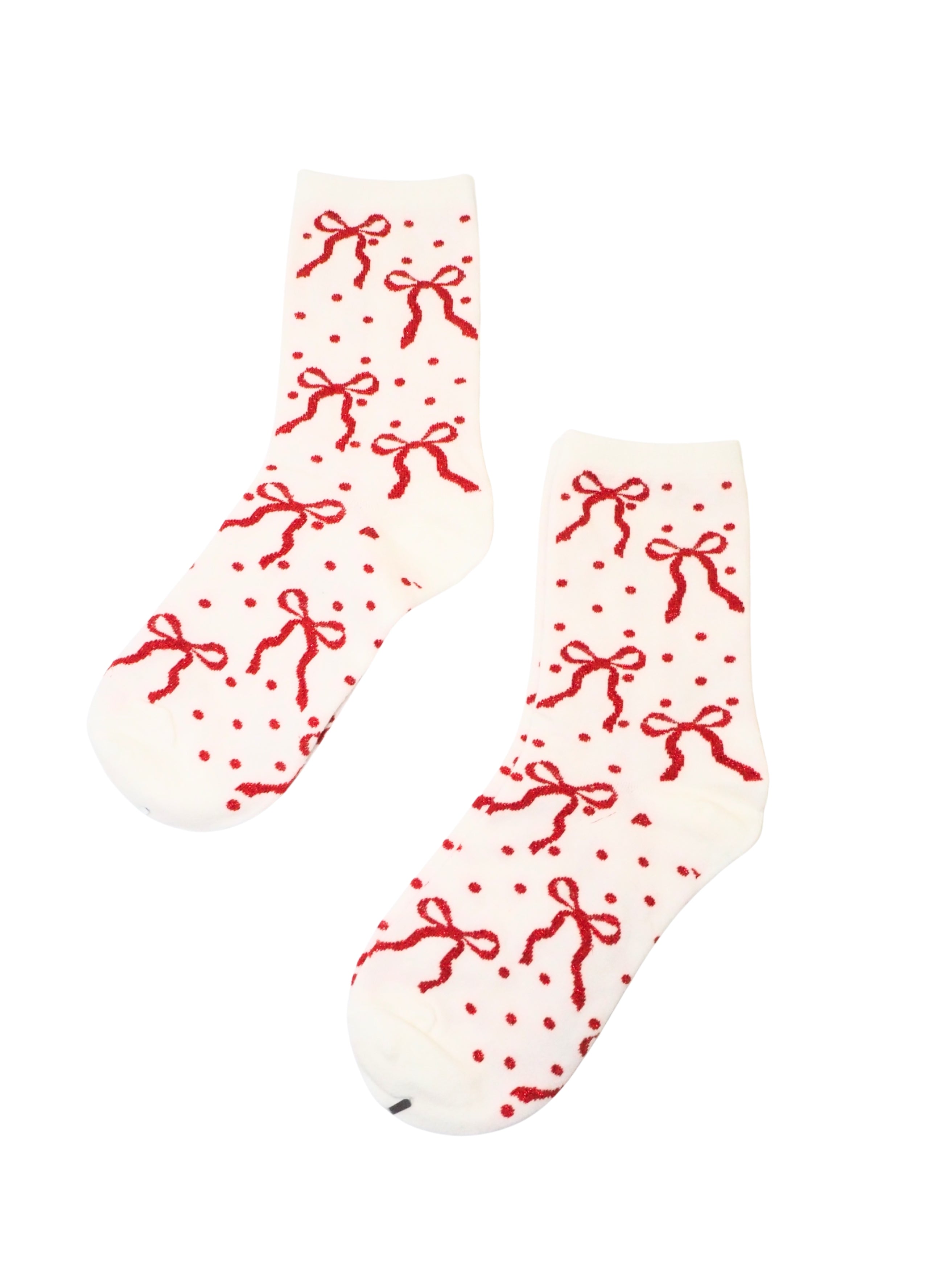 Bow Dot Knit Mid-Calf Socks