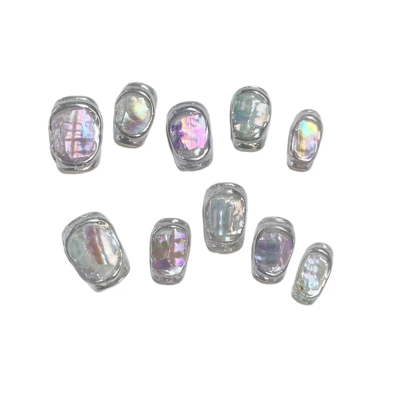 Aurora Shell Press-On Nails