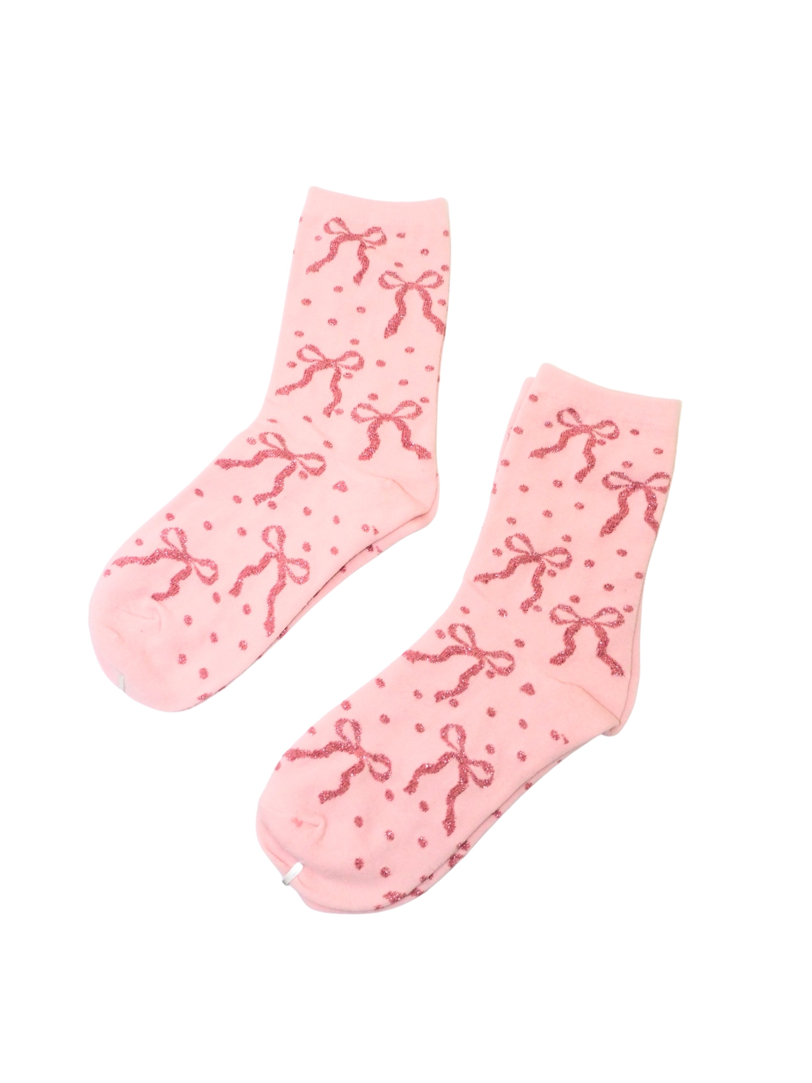 Bow Dot Knit Mid-Calf Socks