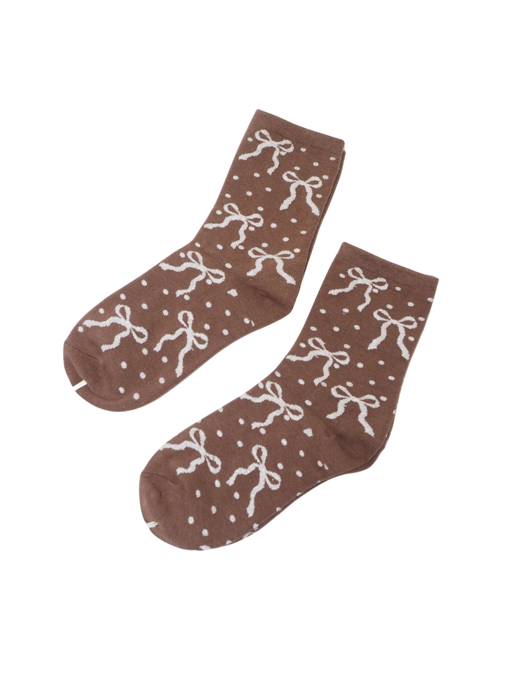 Bow Dot Knit Mid-Calf Socks