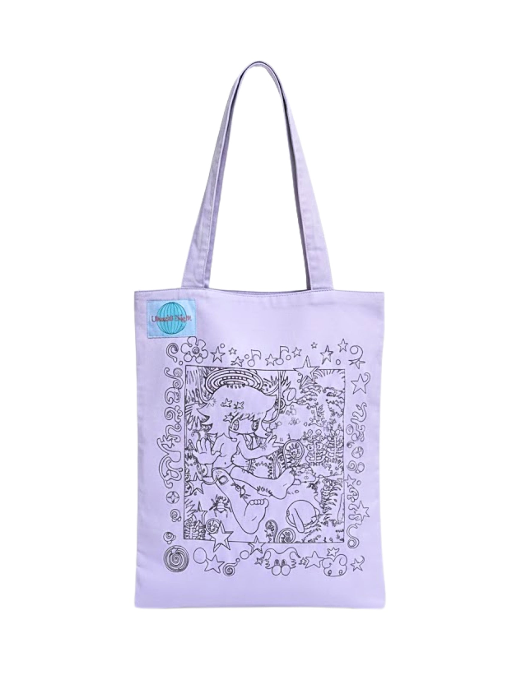 Oliwa Lavender Doodle Art Tote Bag