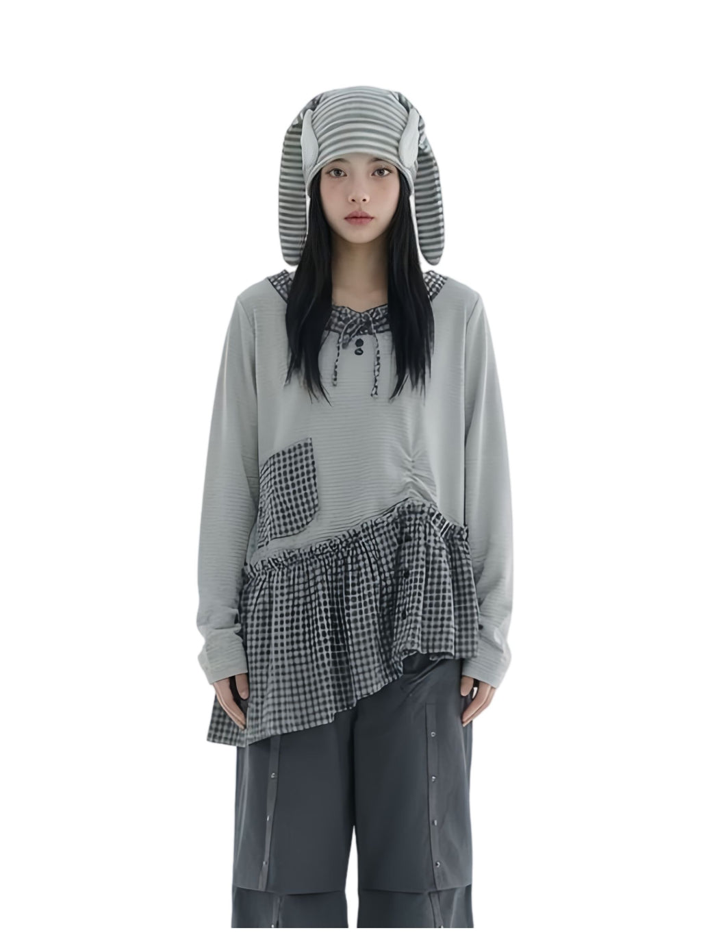 Stripy Bunny Ear Hat