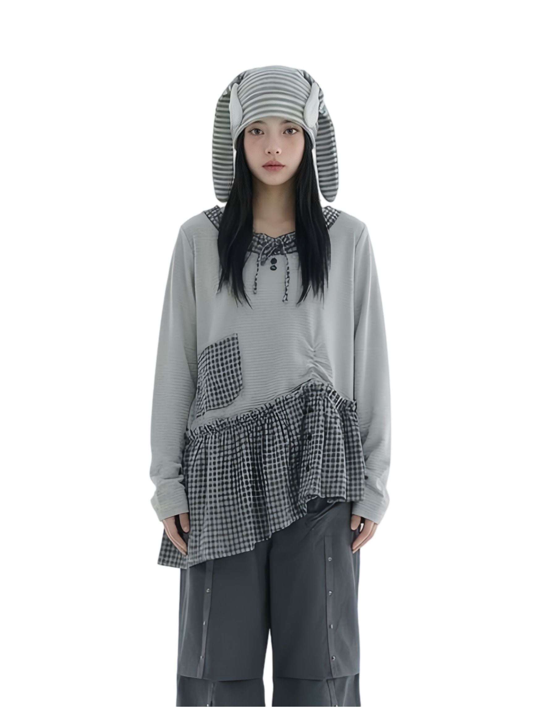 Stripy Bunny Ear Hat