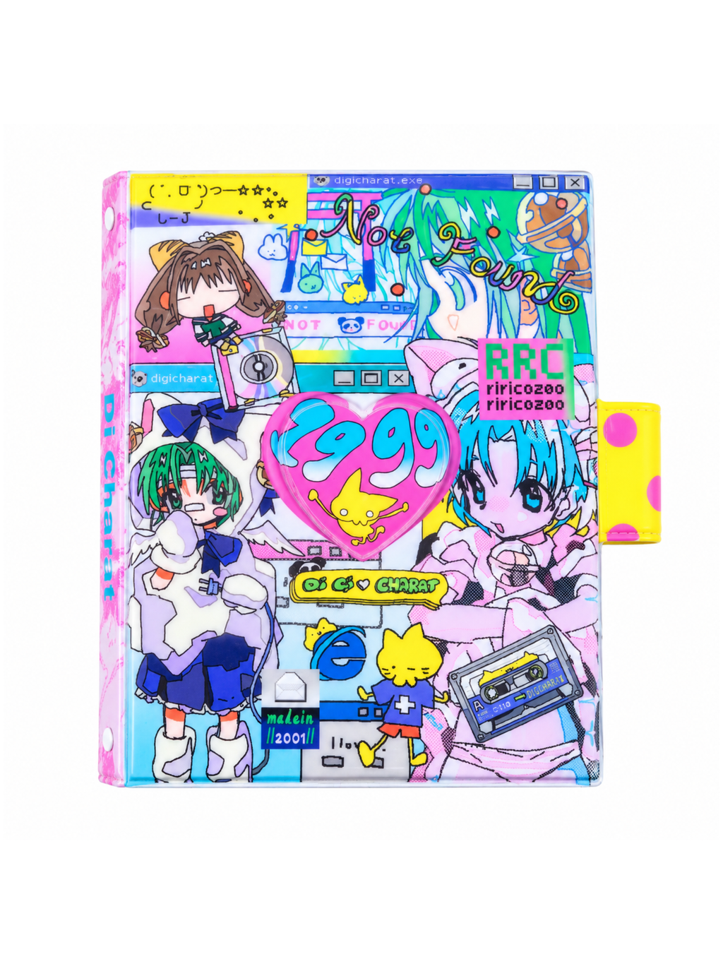 RiricoZoo Bell Catgirl 4-Pocket A5 Binder with Card Pocket Inserts