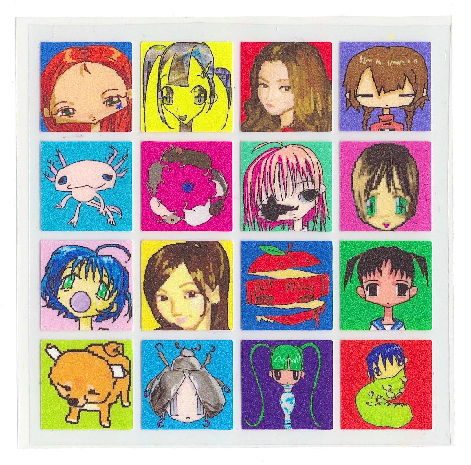 Pipoo Retro Pixel Face Stickers