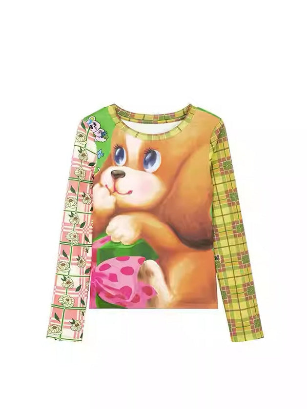 Big-Eyed Puppy Patchwork Tee