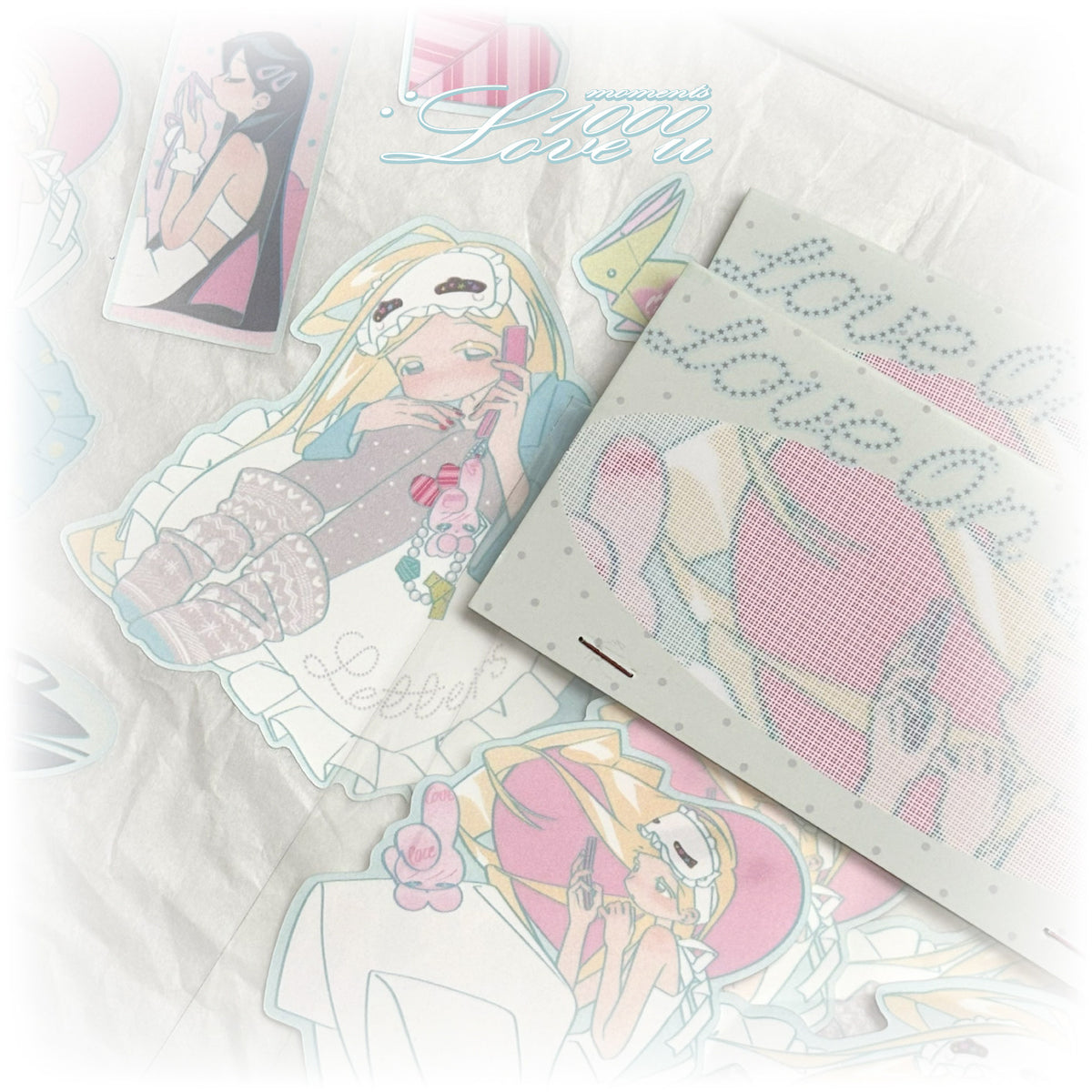PiPOOxAFU Cyan Correspondence Sticker Set