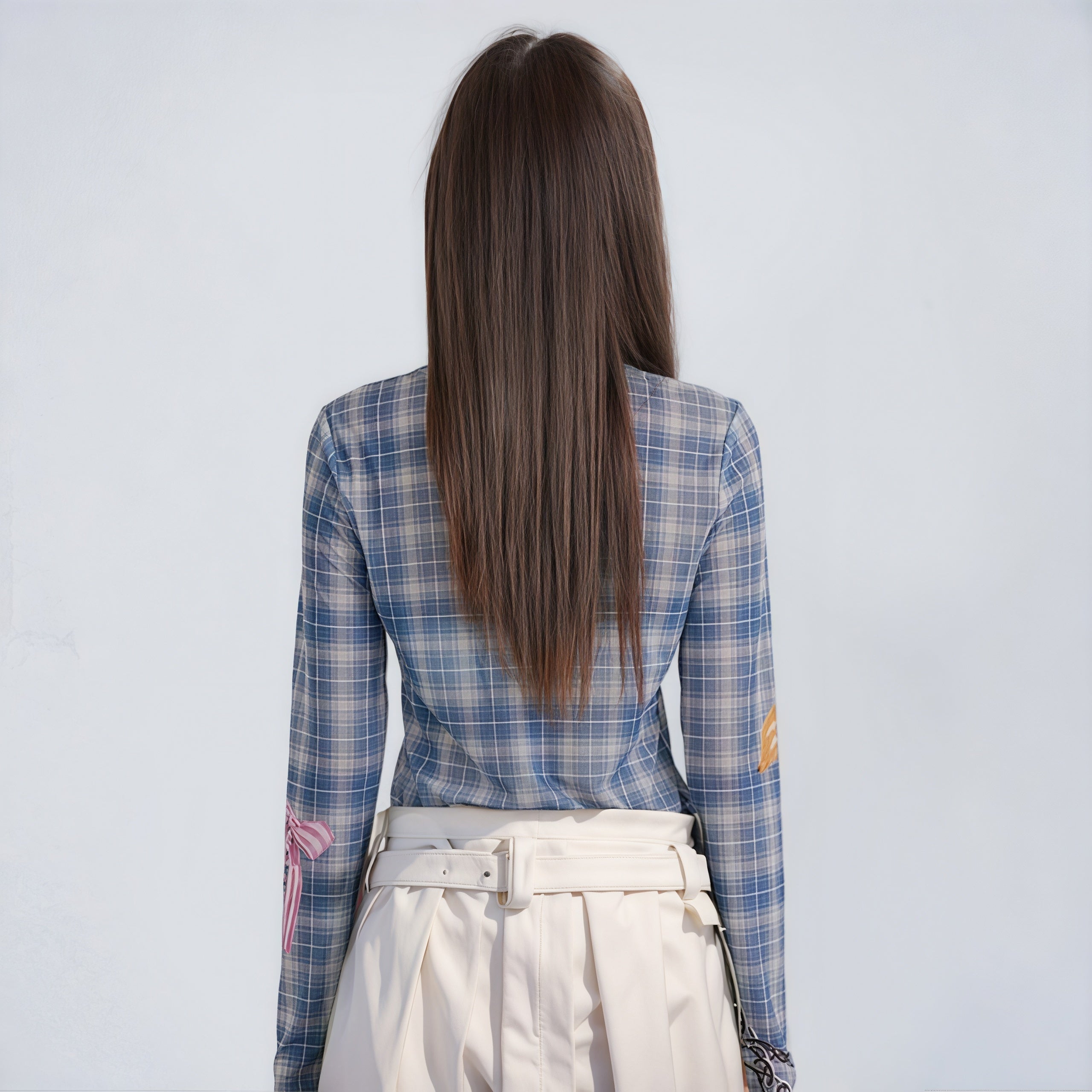 Doll & Cat Plaid Top