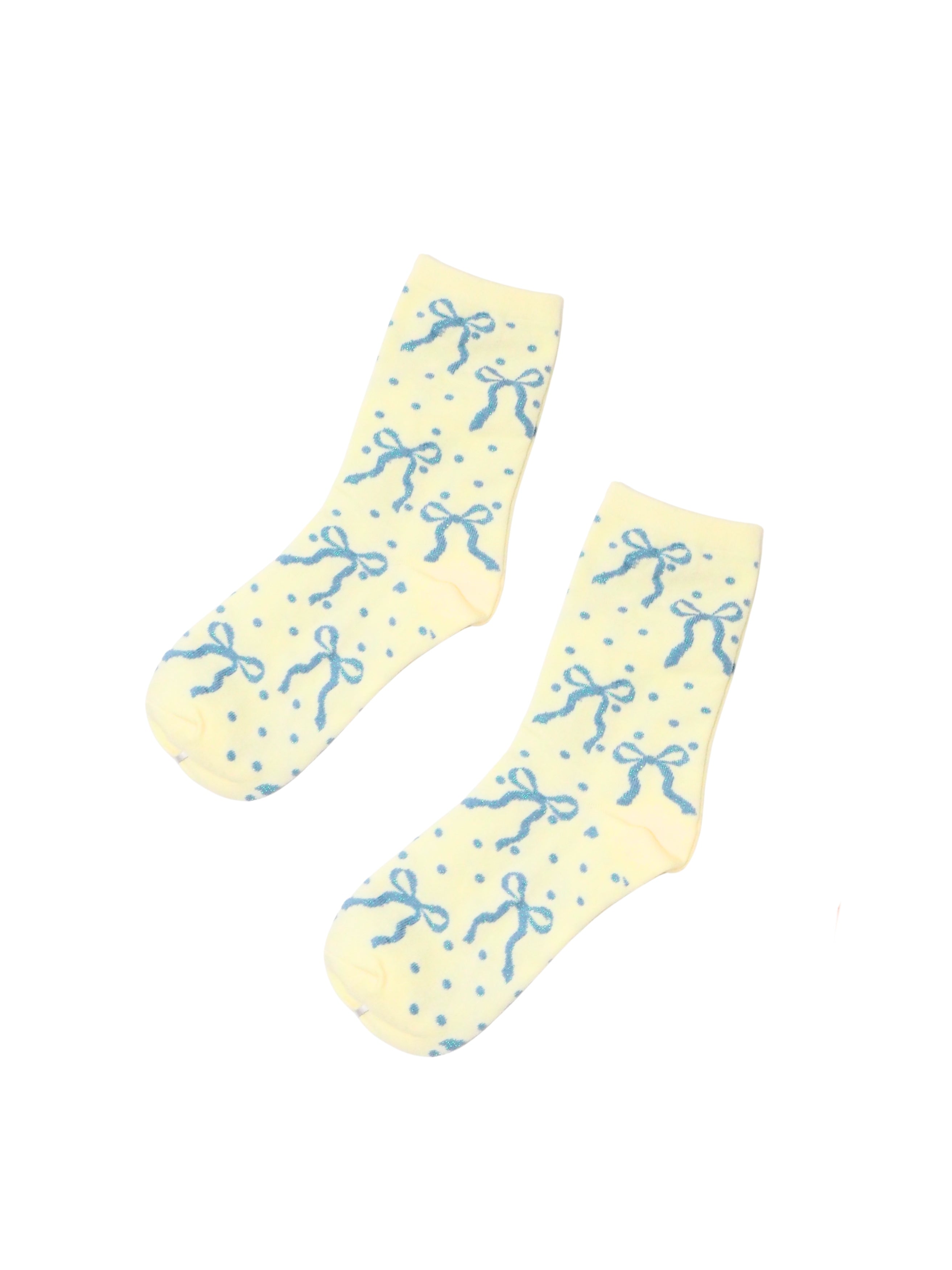 Bow Dot Knit Mid-Calf Socks