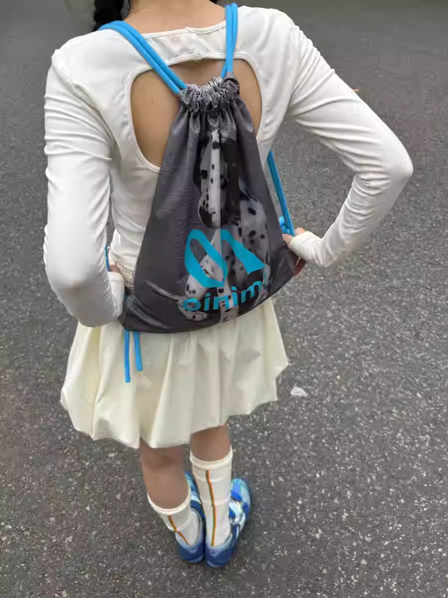 oinimi Spotted Pup Drawstring Backpack
