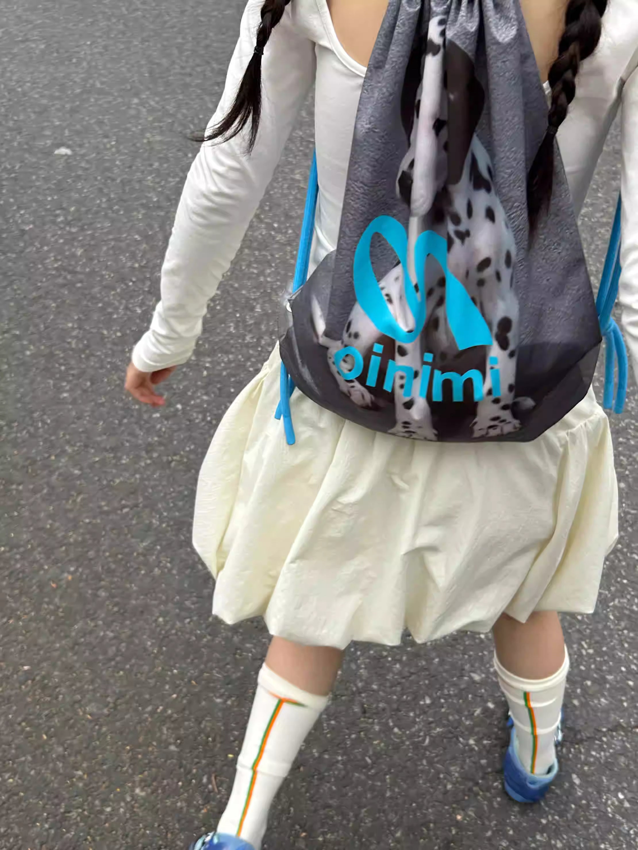 oinimi Spotted Pup Drawstring Backpack