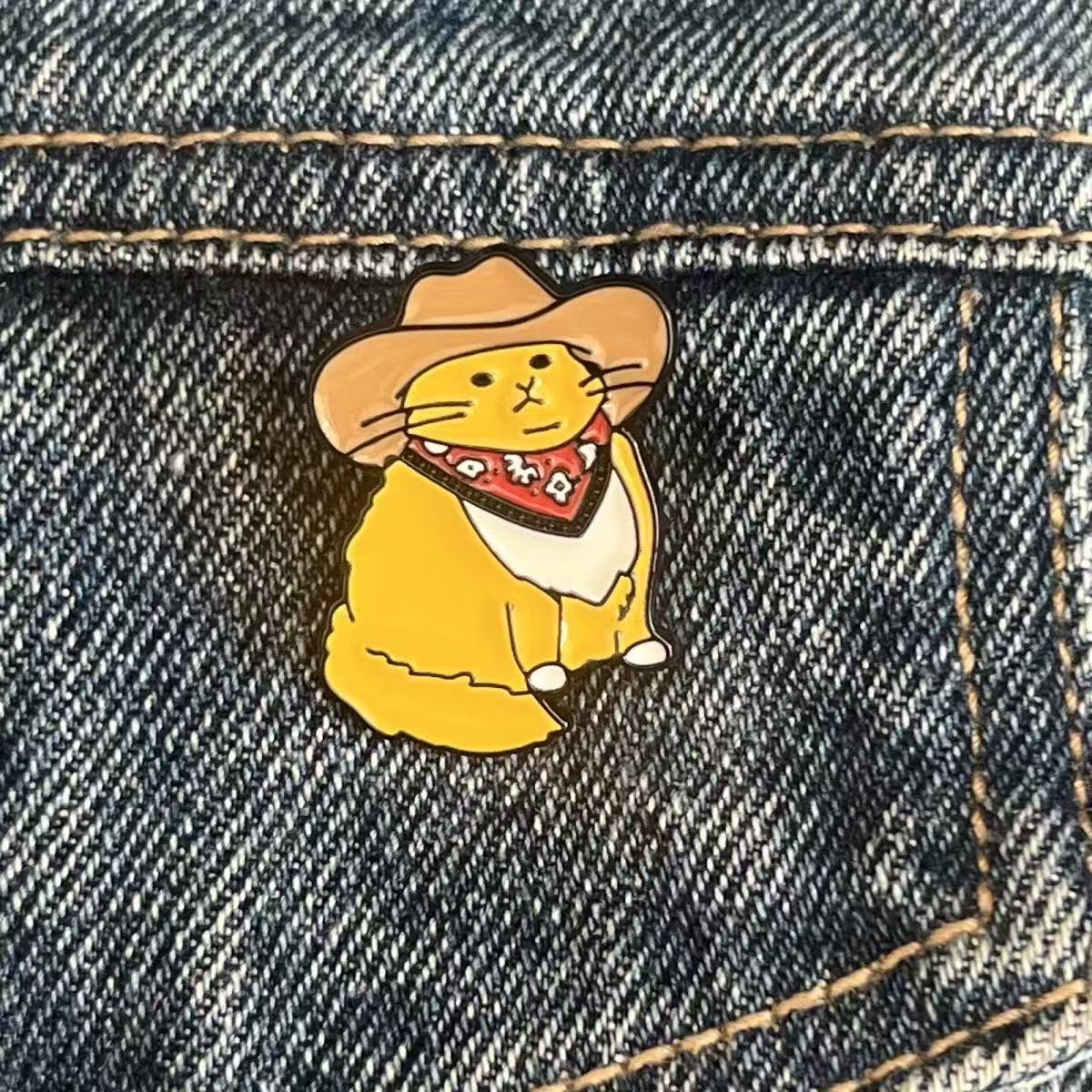Cowboy Cat Brooch