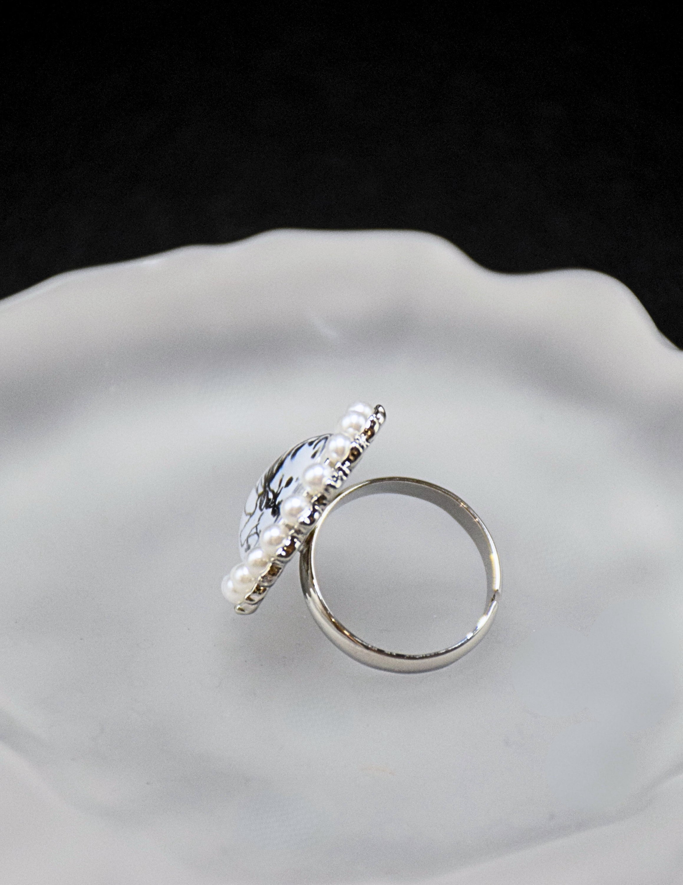 birthdayblue Deer Pearl Ring