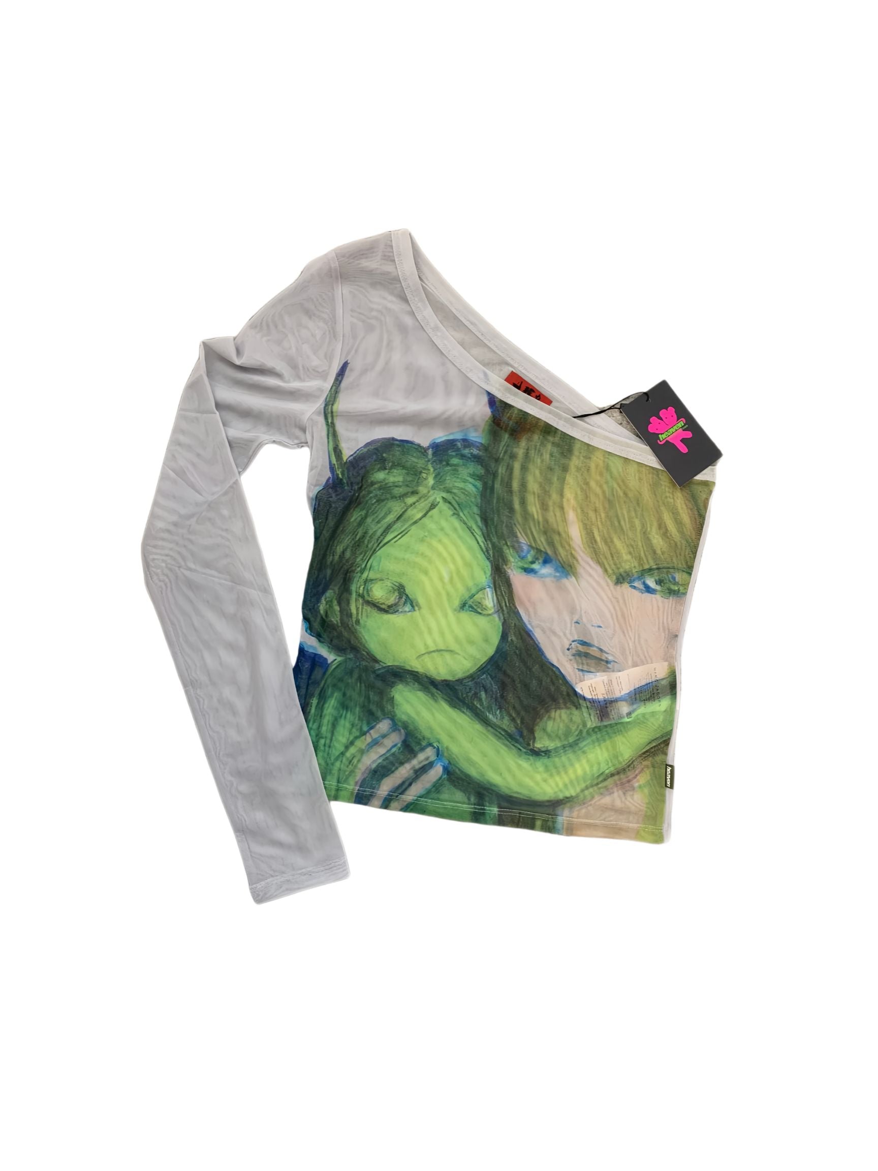 Oyasimi Alien Angel One-Shoulder Mesh Top