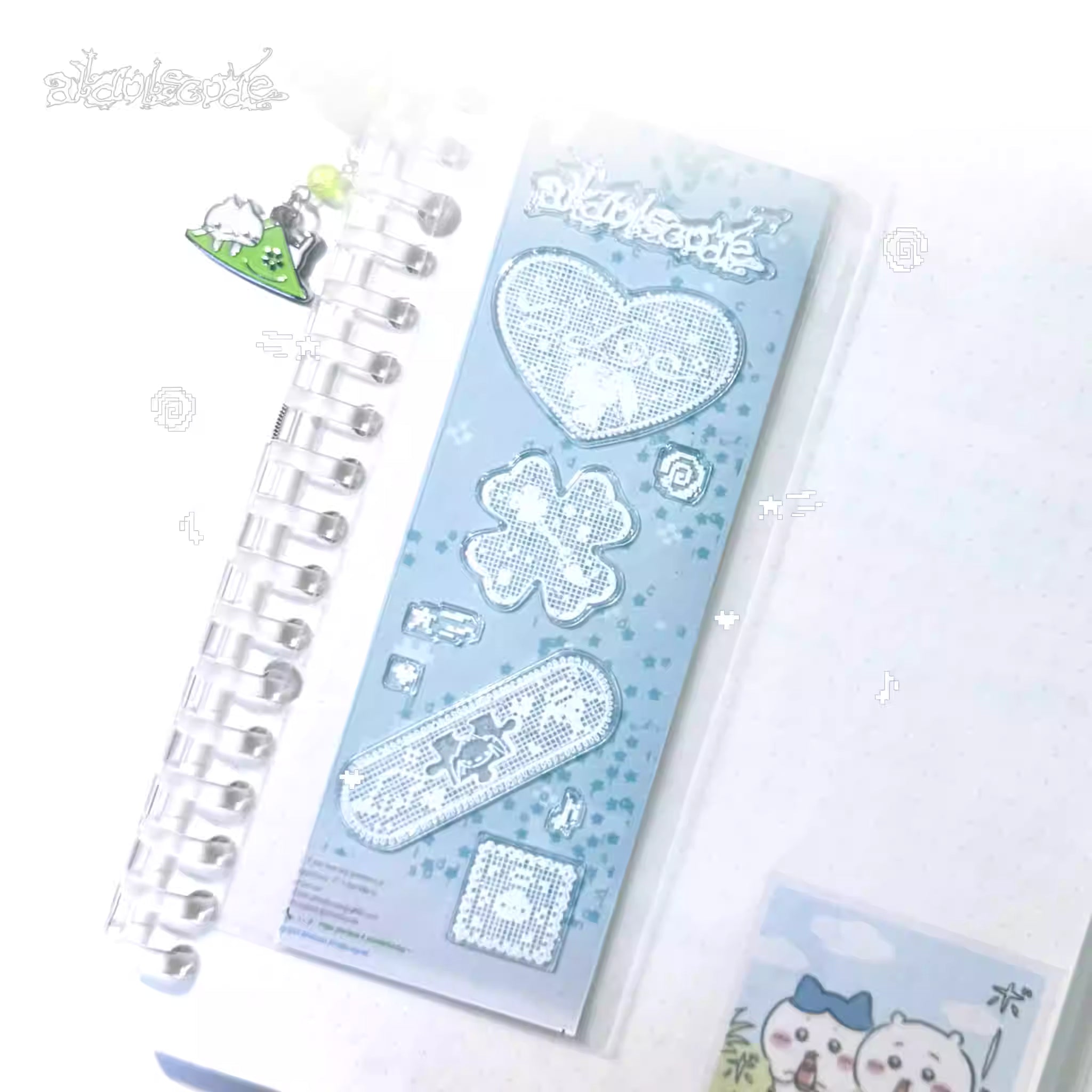 alldollscode Silver Lace Puffy Stickers