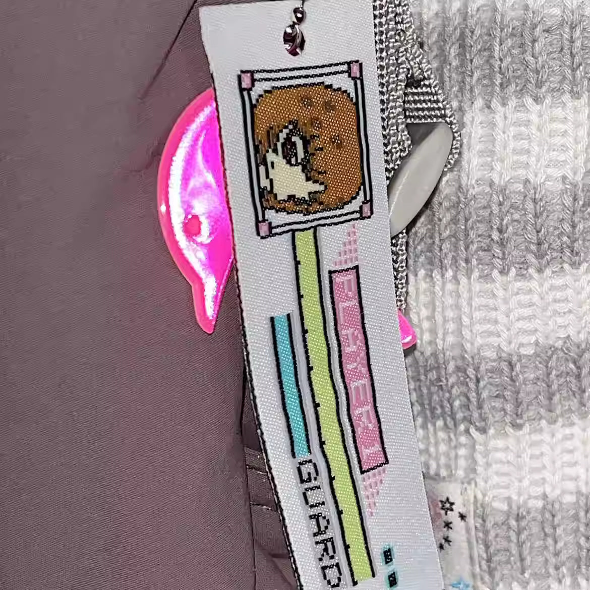 Pipoo Pixel Portrait Woven Tag Charm