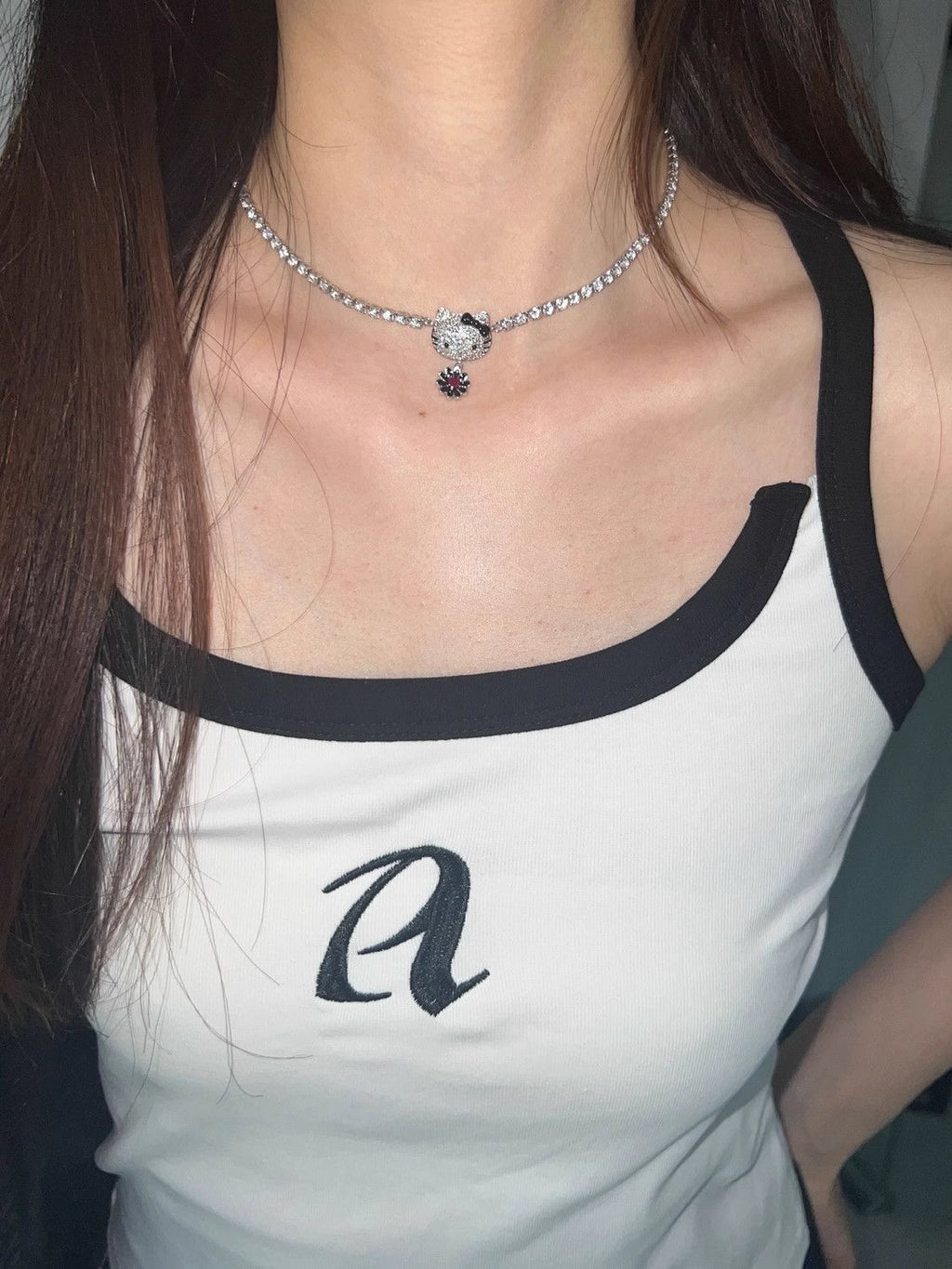 MATHE Diamond HelloKitty Chocker/Necklace