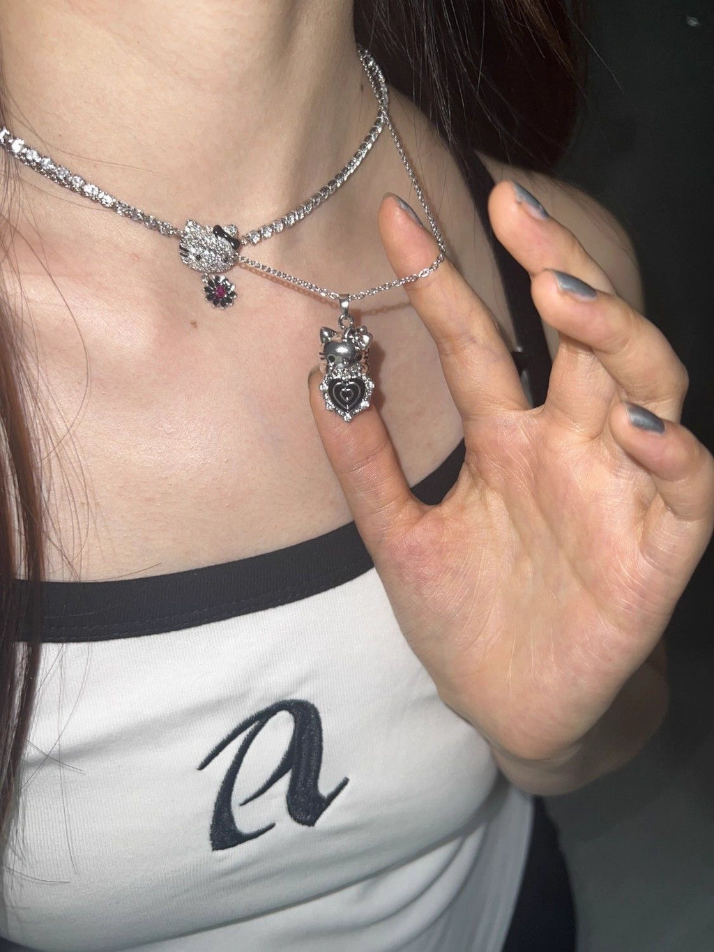 MATHE Diamond HelloKitty Chocker/Necklace