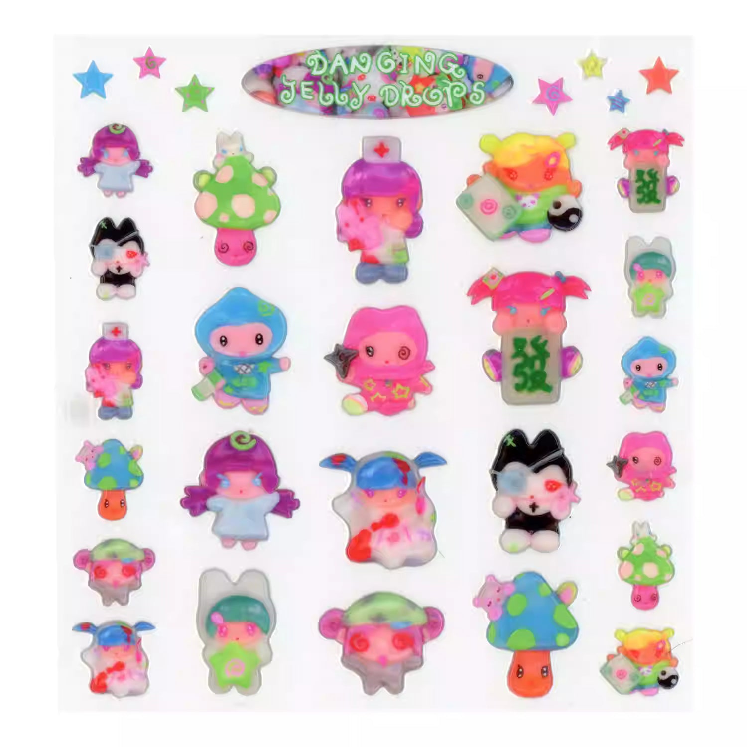sunonebird Dancing Jelly Drops Stickers