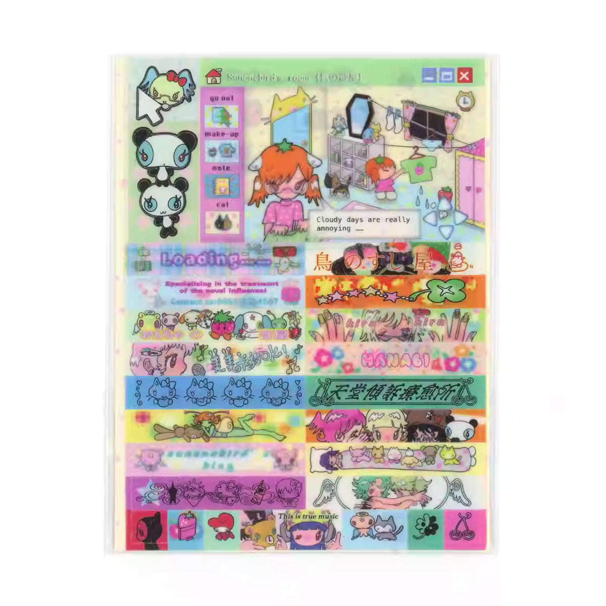 sunonebird Pink Rabbits Stickers