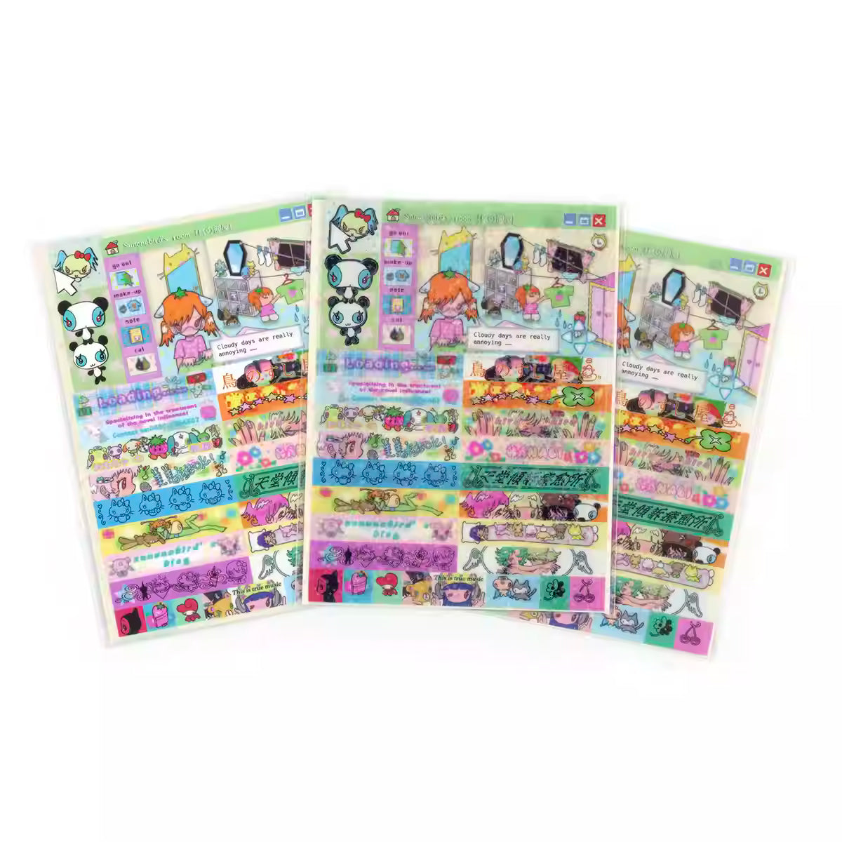 sunonebird Pink Rabbits Stickers