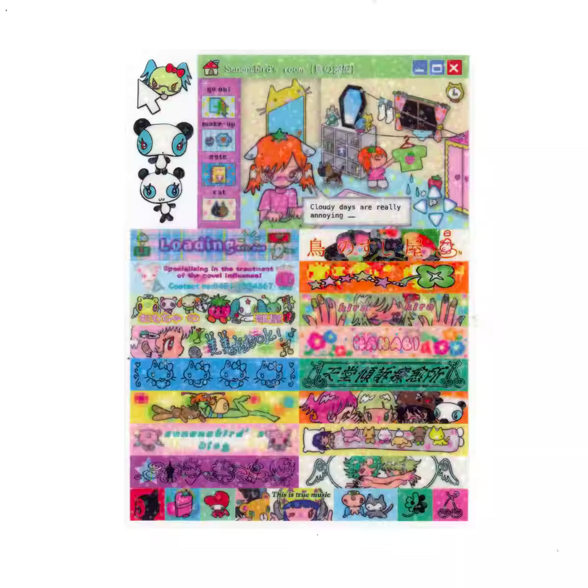 sunonebird Pink Rabbits Stickers