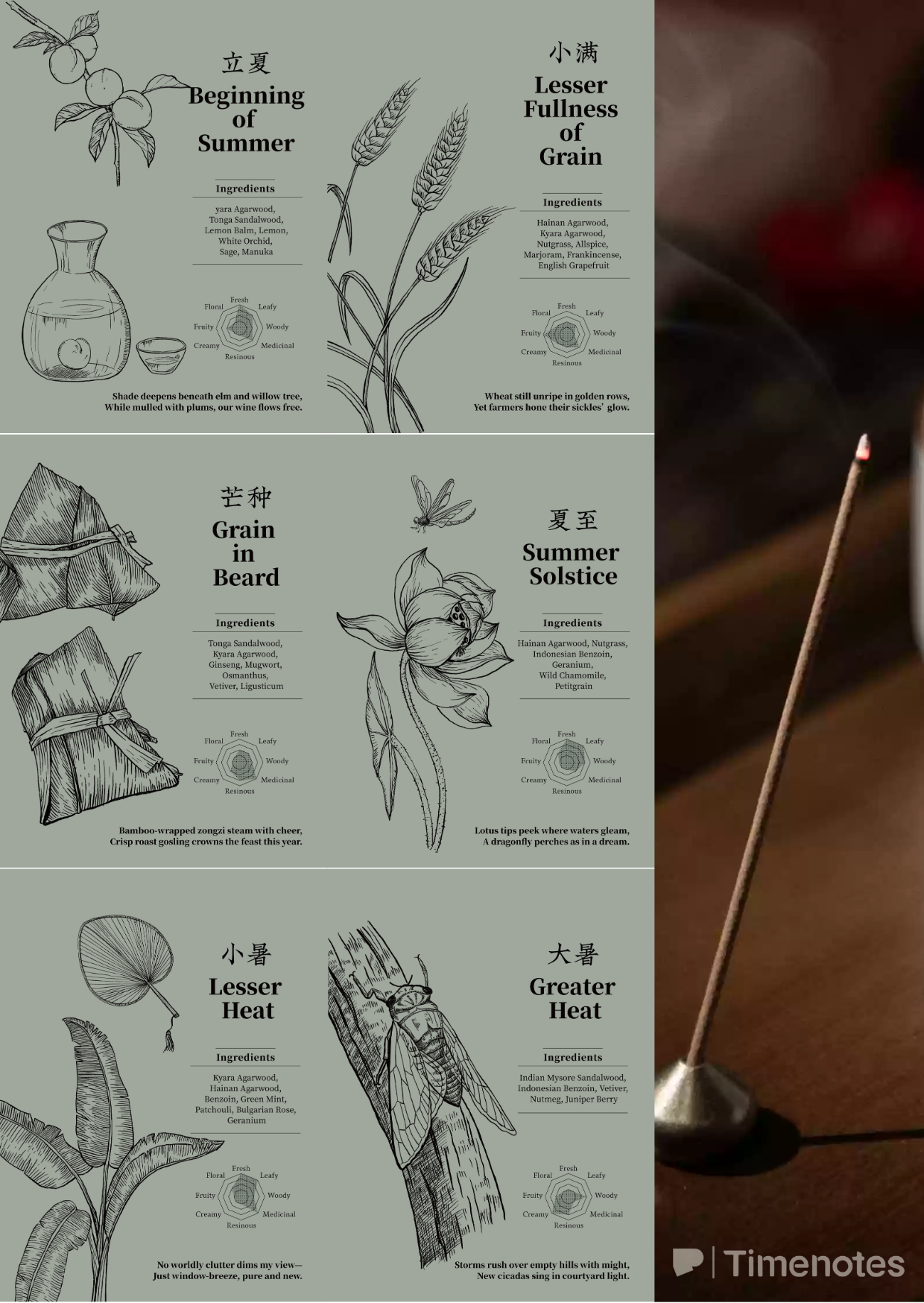 Timenotes 24 Solar Terms Series Incense Sticks