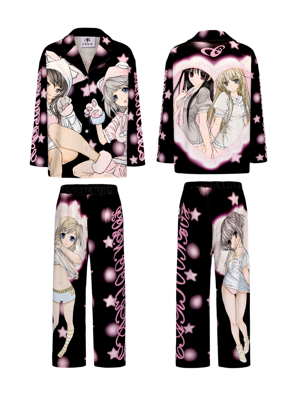 Cartoonbox Pink Bunny Manga Pajama Set