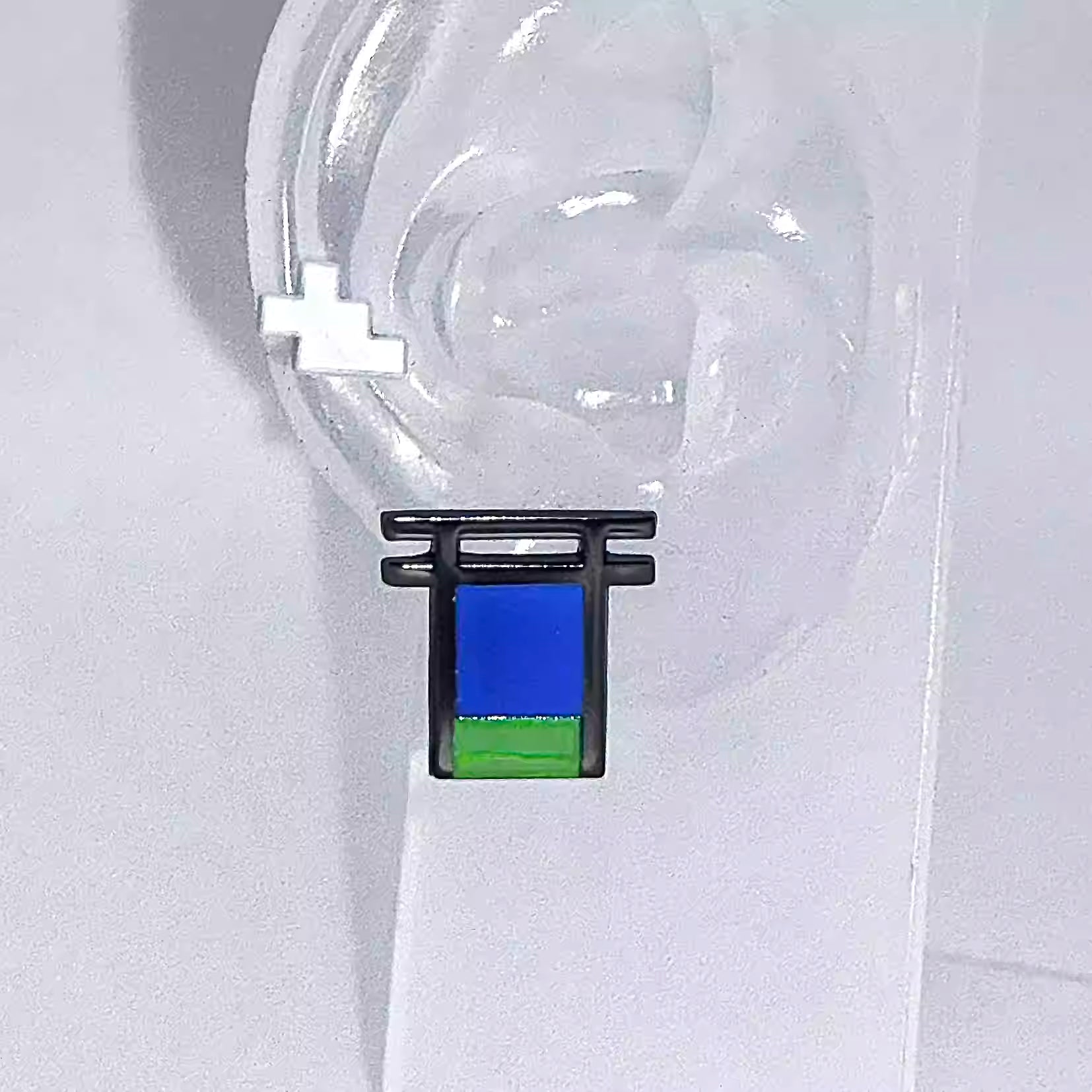 Paraheal Electronic Torii Cyberpunk Aqua Earrings