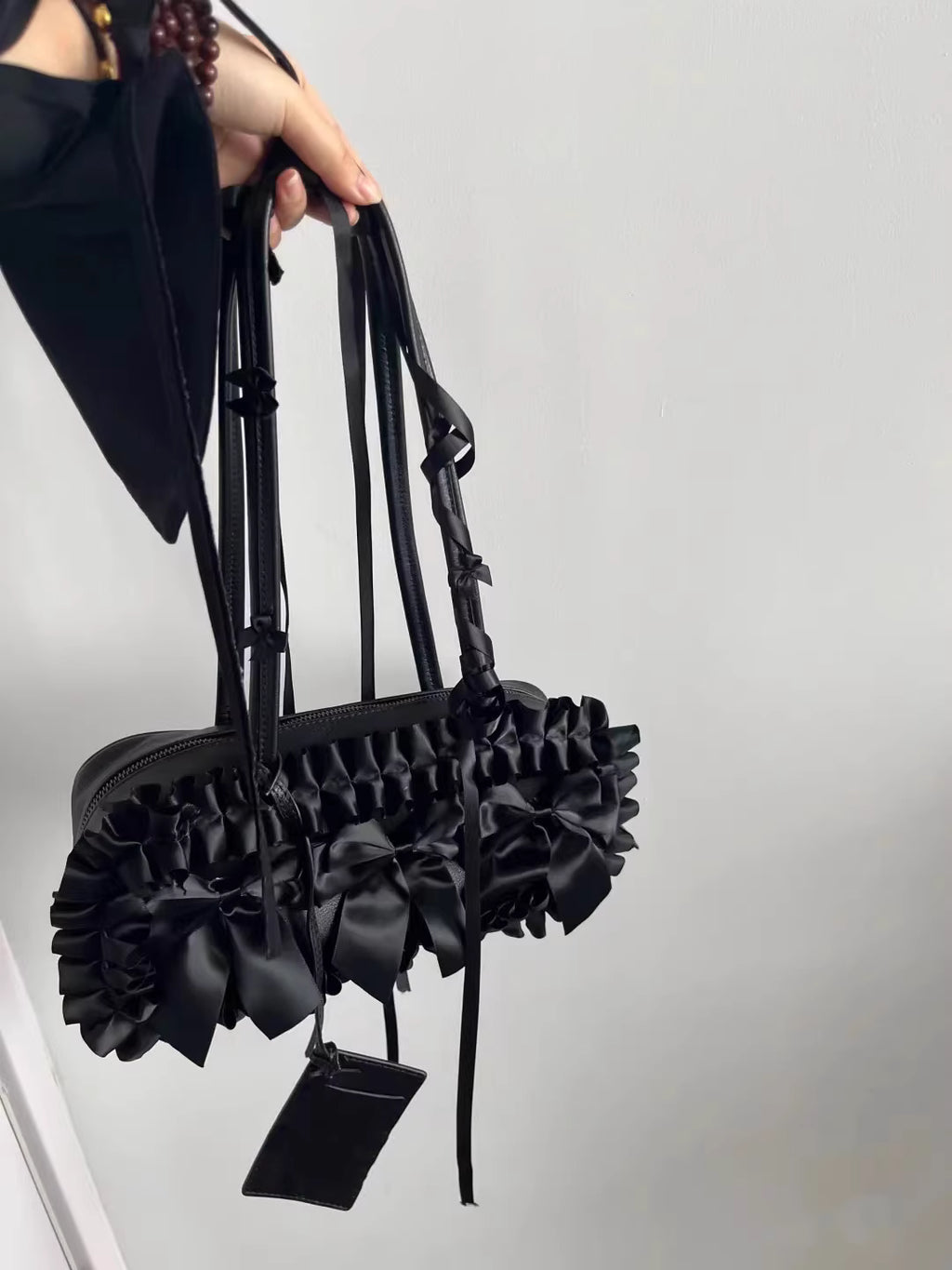 Black Ribbon Shoulder Bag