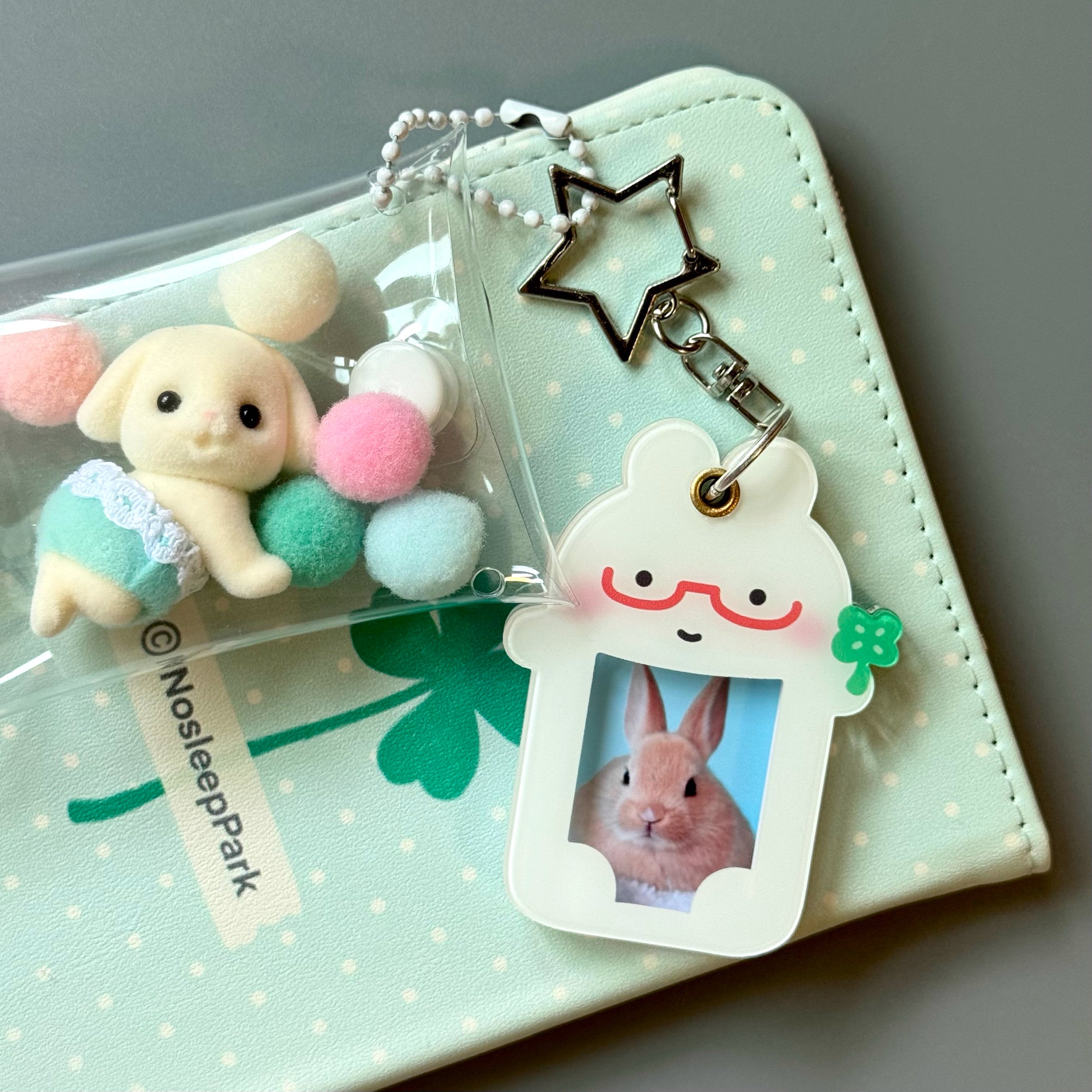 NosleepPark Bunny Buddy Photo Keychain