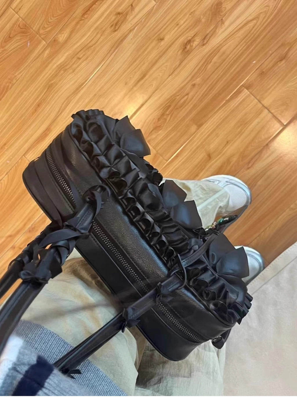 Black Ribbon Shoulder Bag