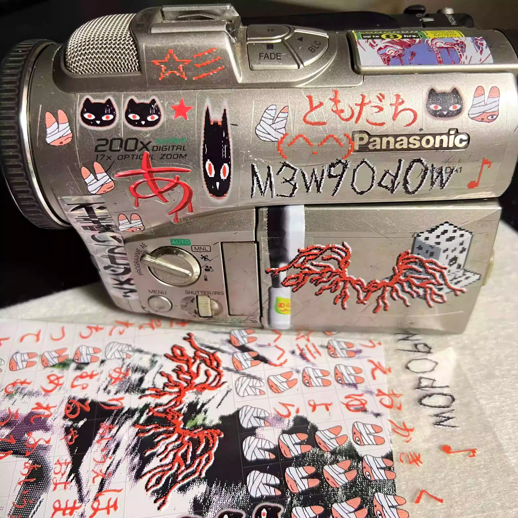 mewgodow Creepy Pixel Kana Stickers