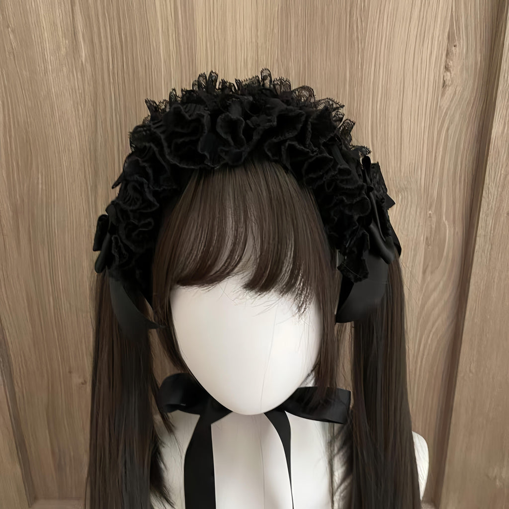 Noir Lace Headdress