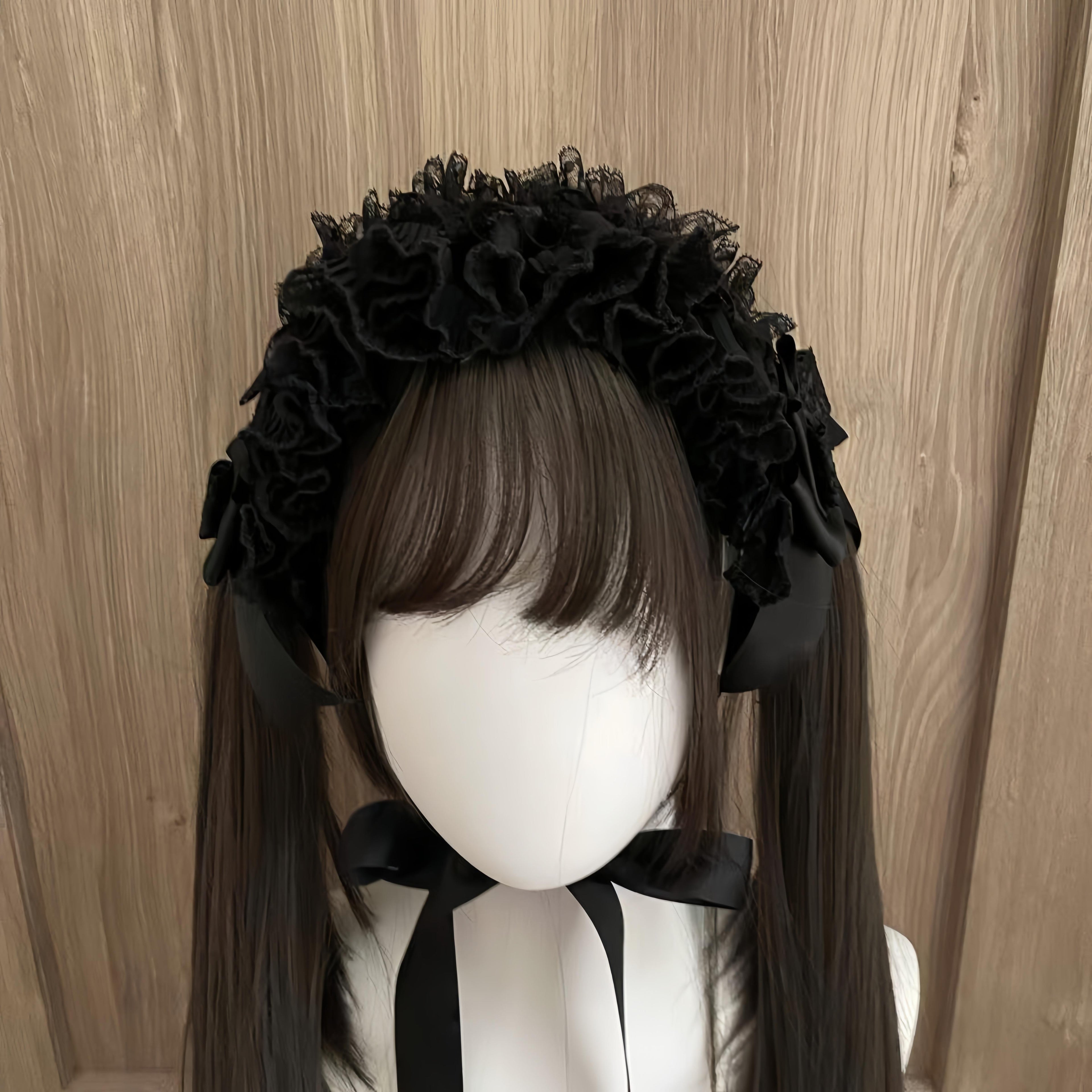 Noir Lace Headdress