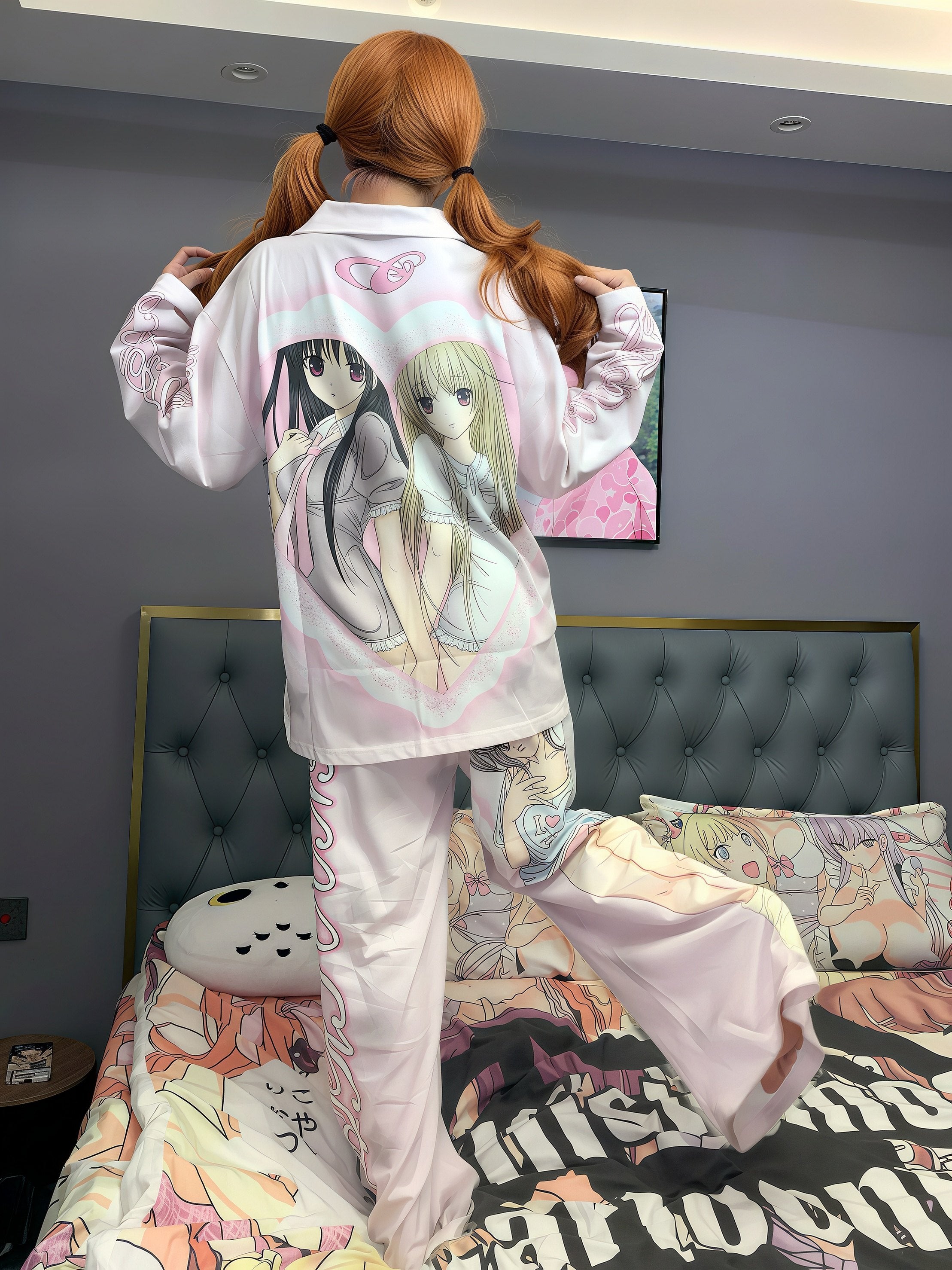 Cartoonbox Pink Bunny Manga Pajama Set