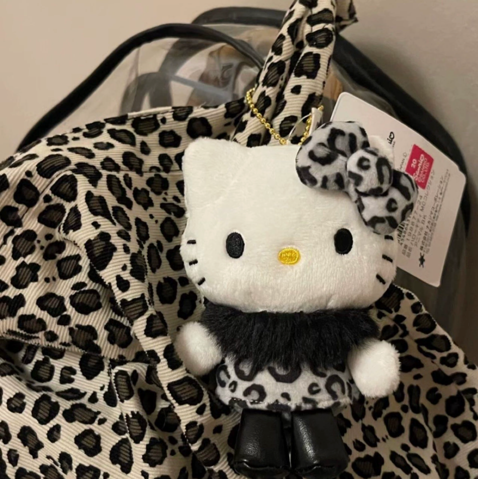 50th Anniversary Black Furry Leopard Kitty Plush Charm