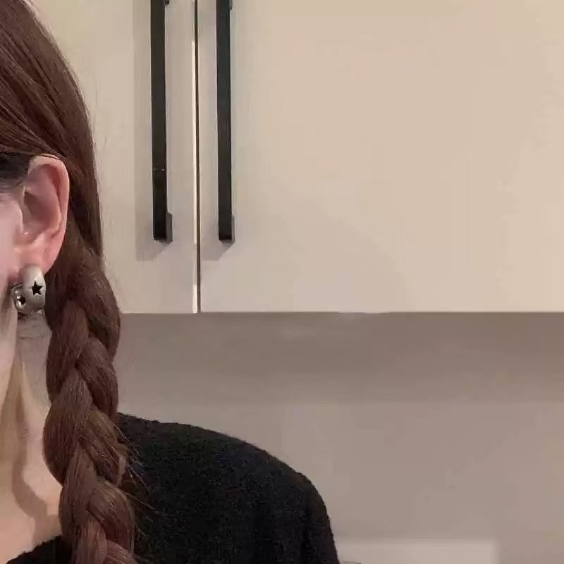 Charcoal Star Hoops