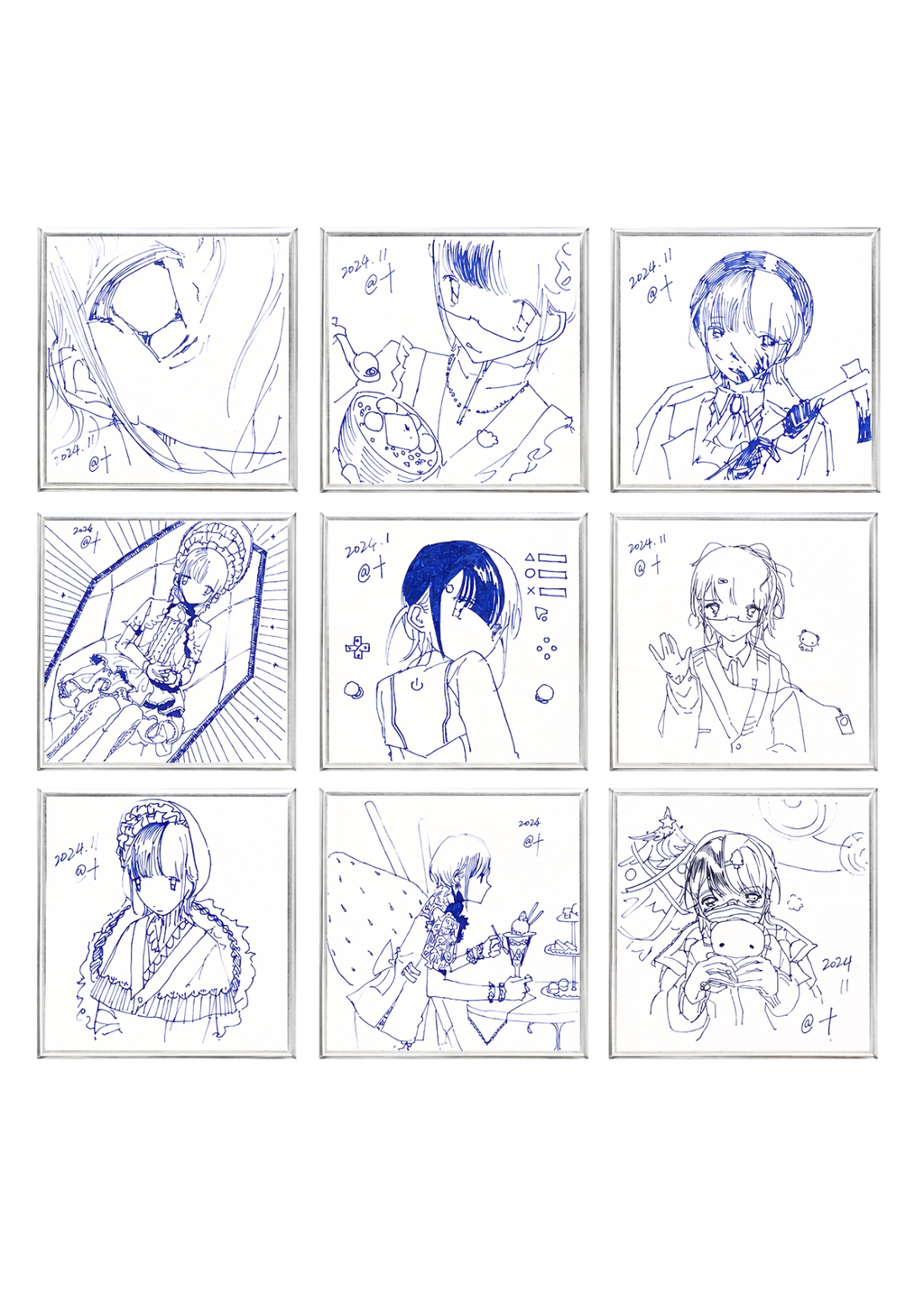 十 Original Hand-Drawn Shikishi