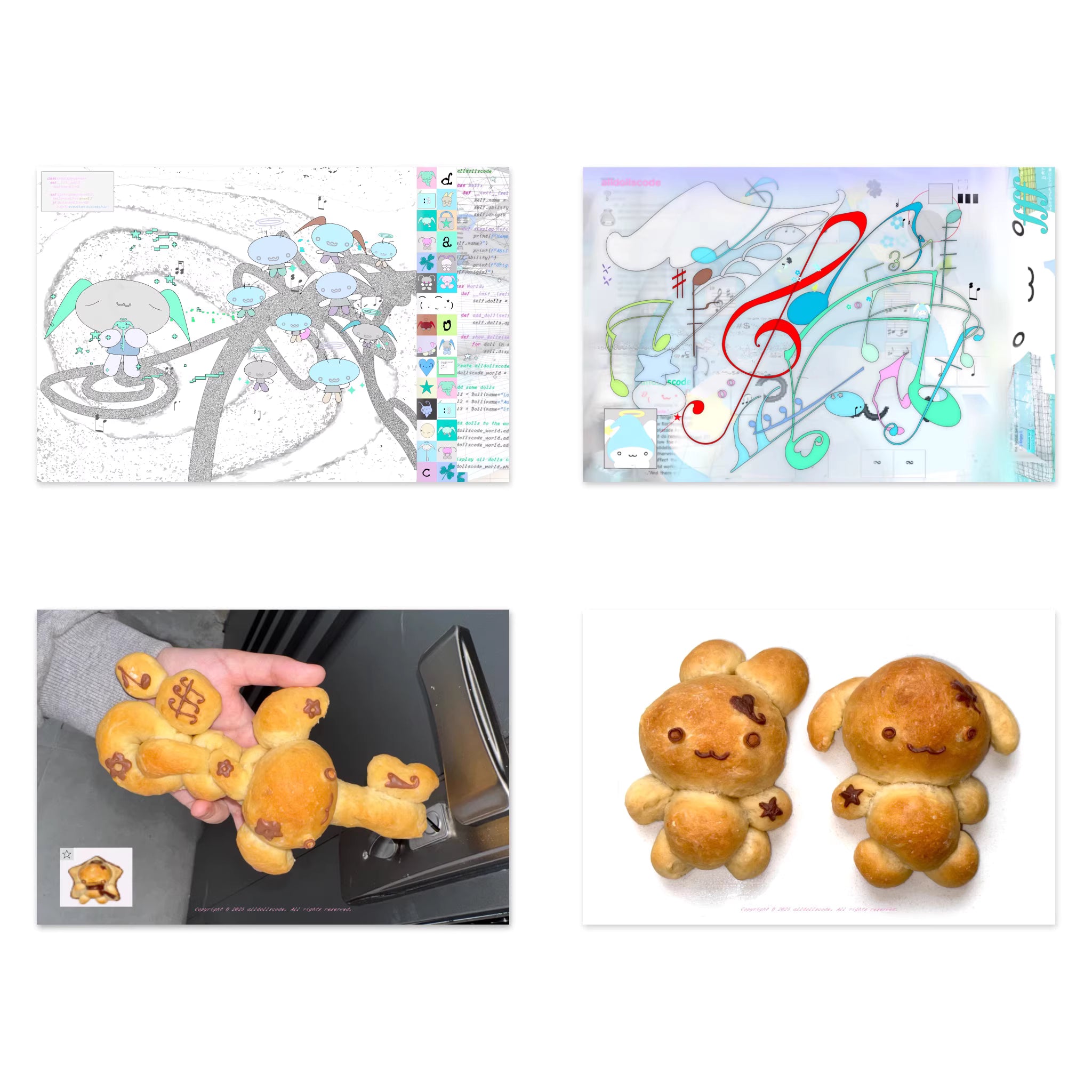 alldollscode Illustrated postcards
