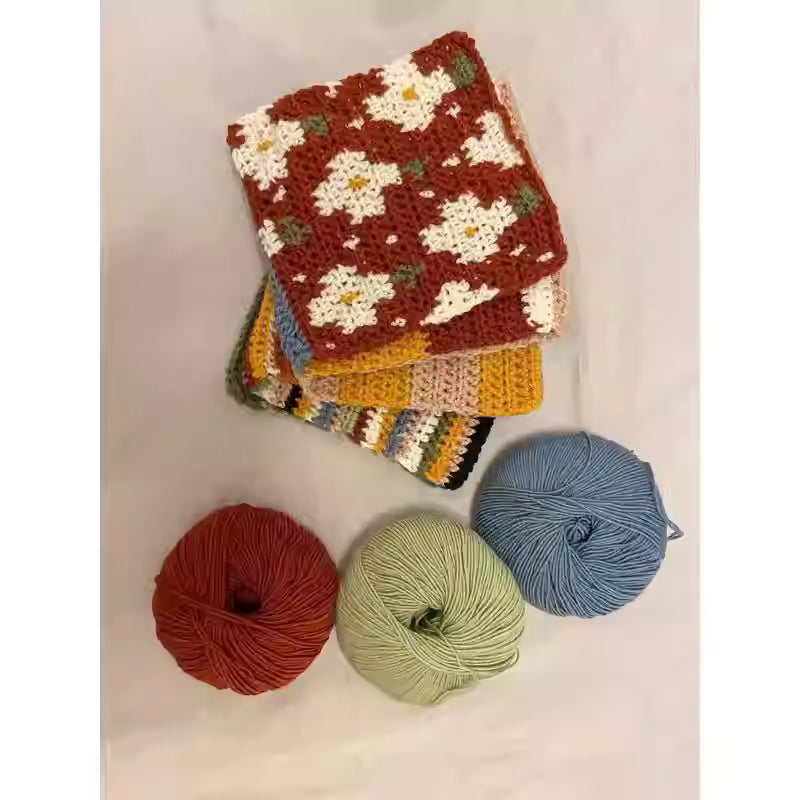 Autumn Patchwork Crochet Scarf