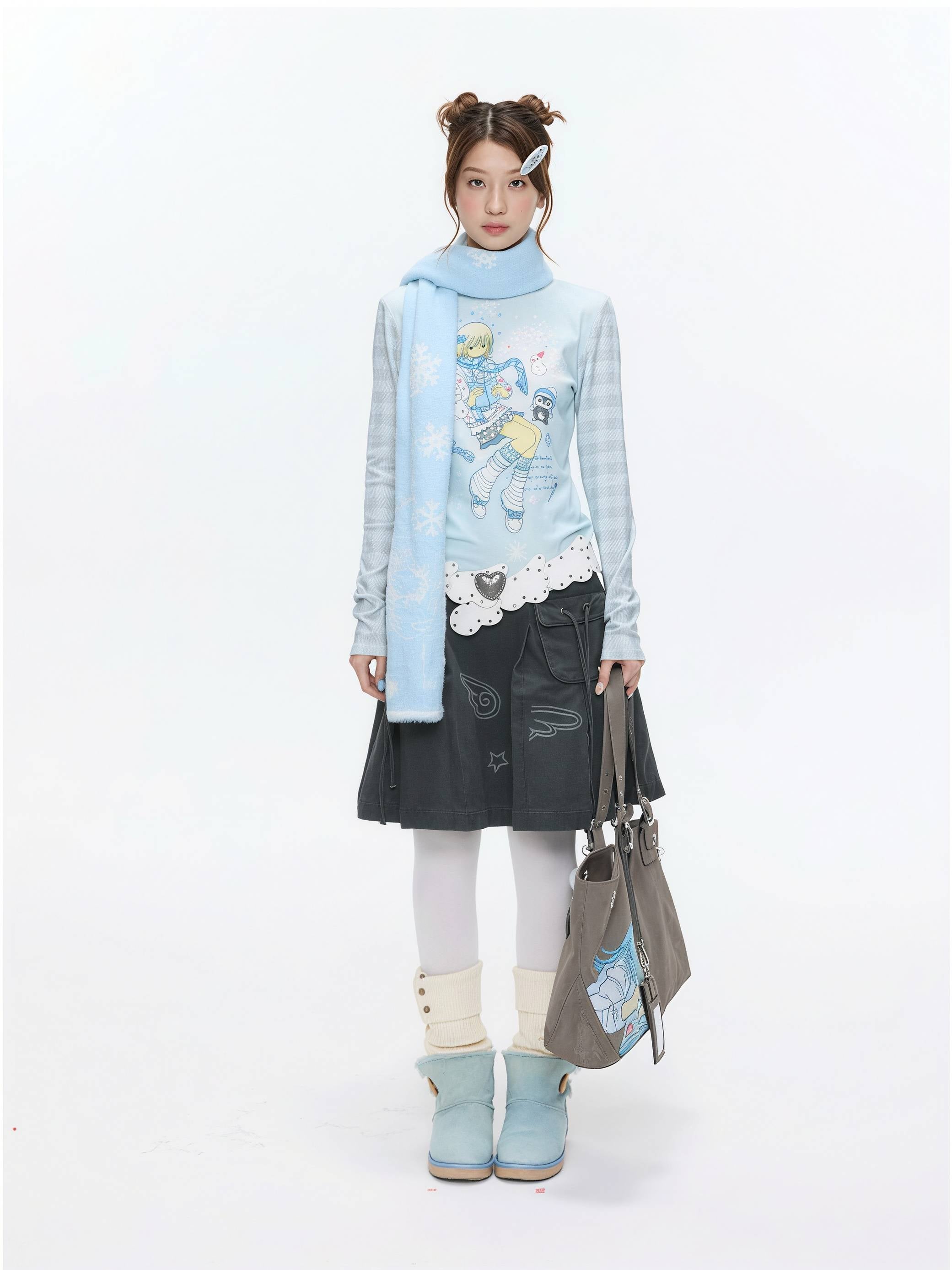 BETWEENAND Snowy Girl Knit Top