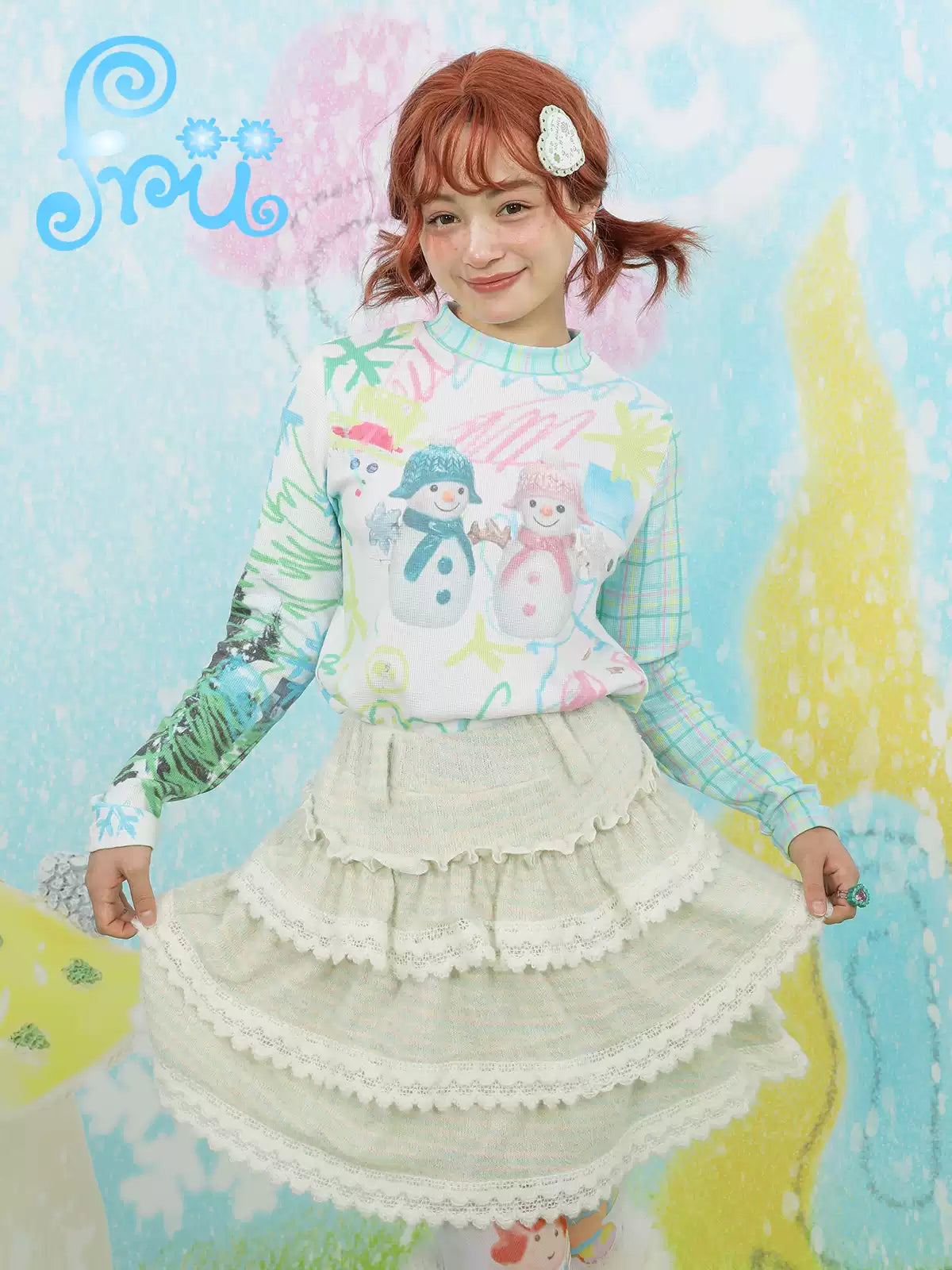 frufru Snowman Doodle Cozy Top
