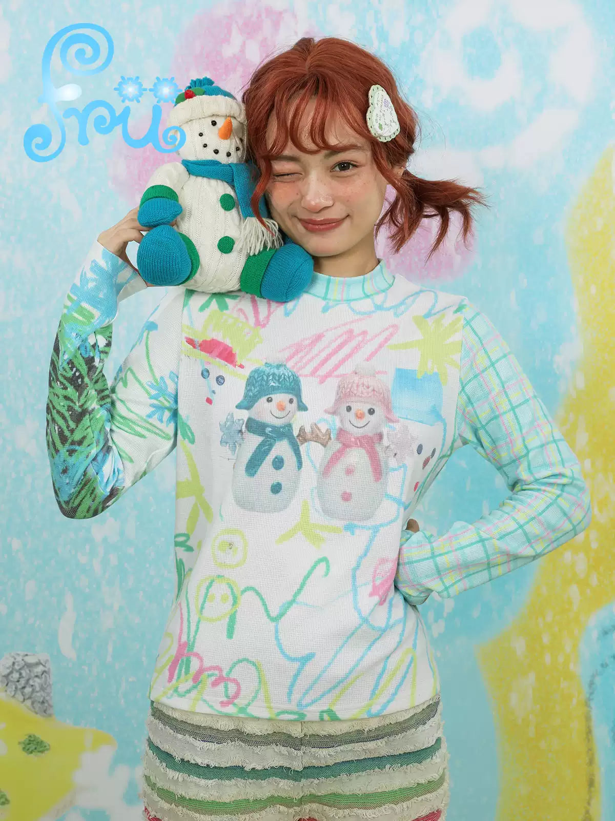 frufru Snowman Doodle Cozy Top