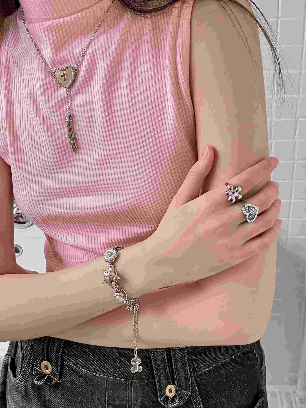 RecoPan Bubble Garden Pink Bloom Ring