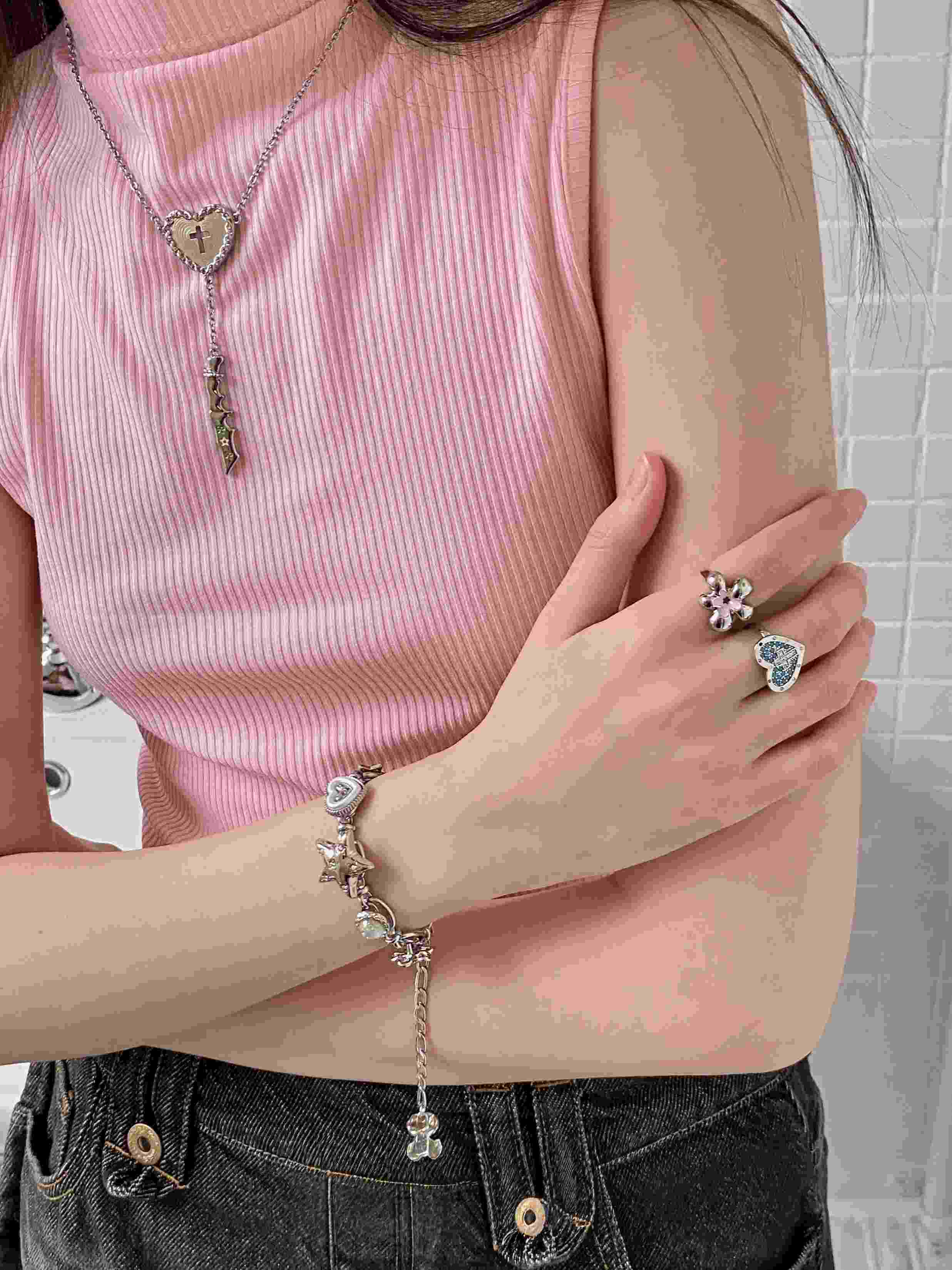 RecoPan Bubble Garden Pink Bloom Ring