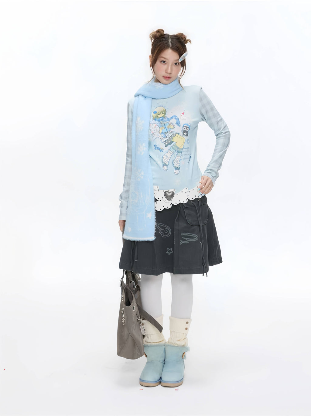 BETWEENAND Snowy Girl Knit Top