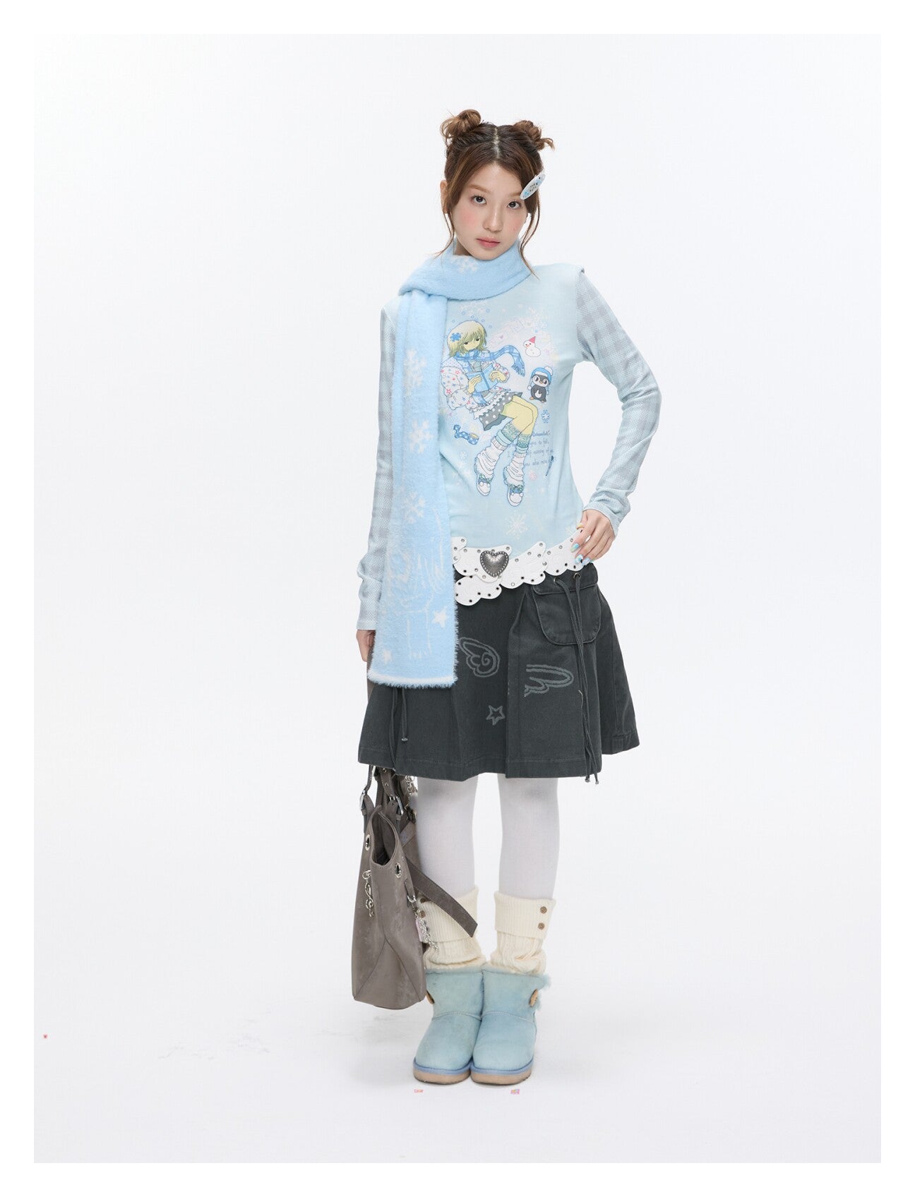 BETWEENAND Snowy Girl Knit Top