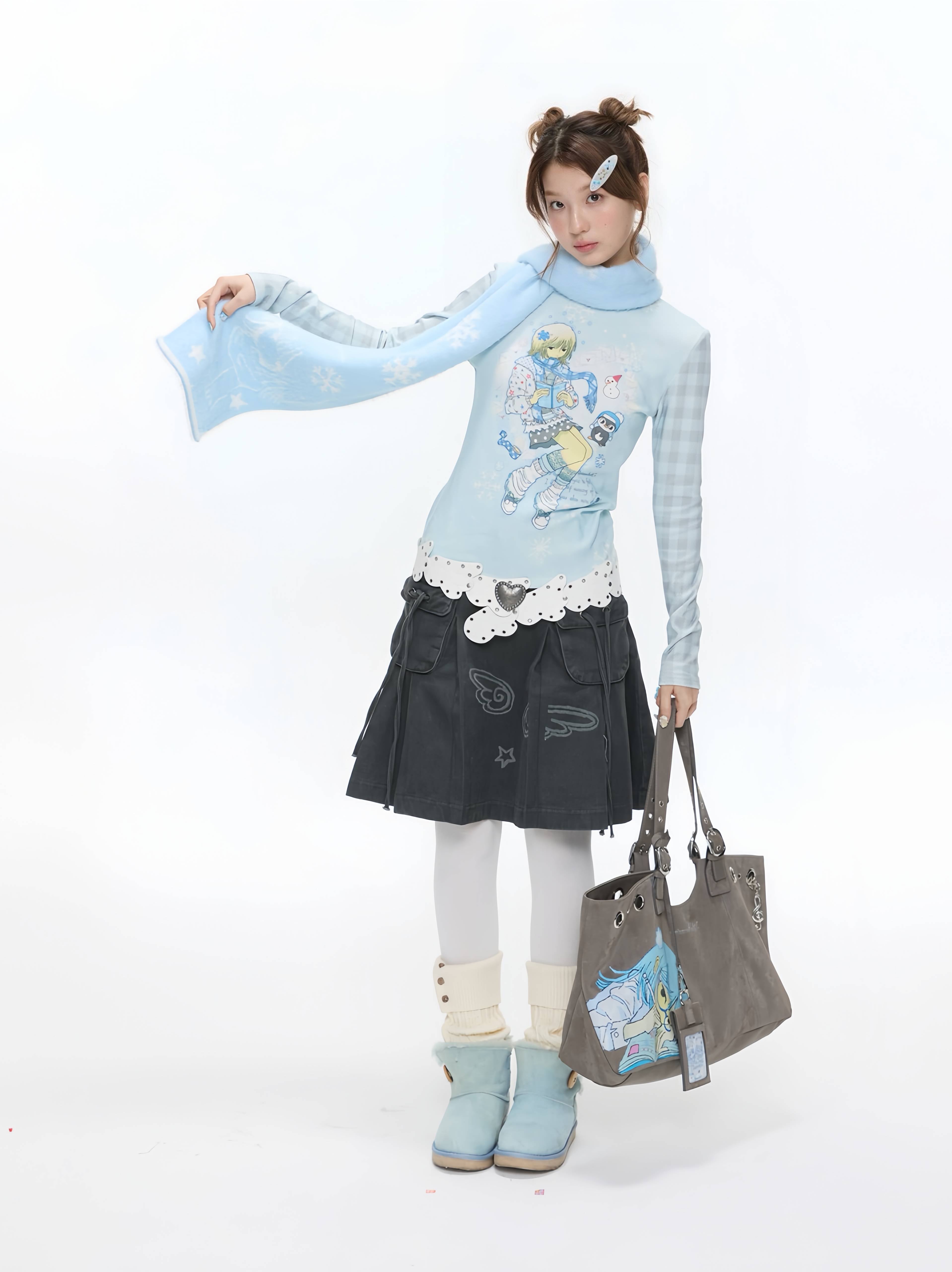 BETWEENAND Snowy Girl Knit Top