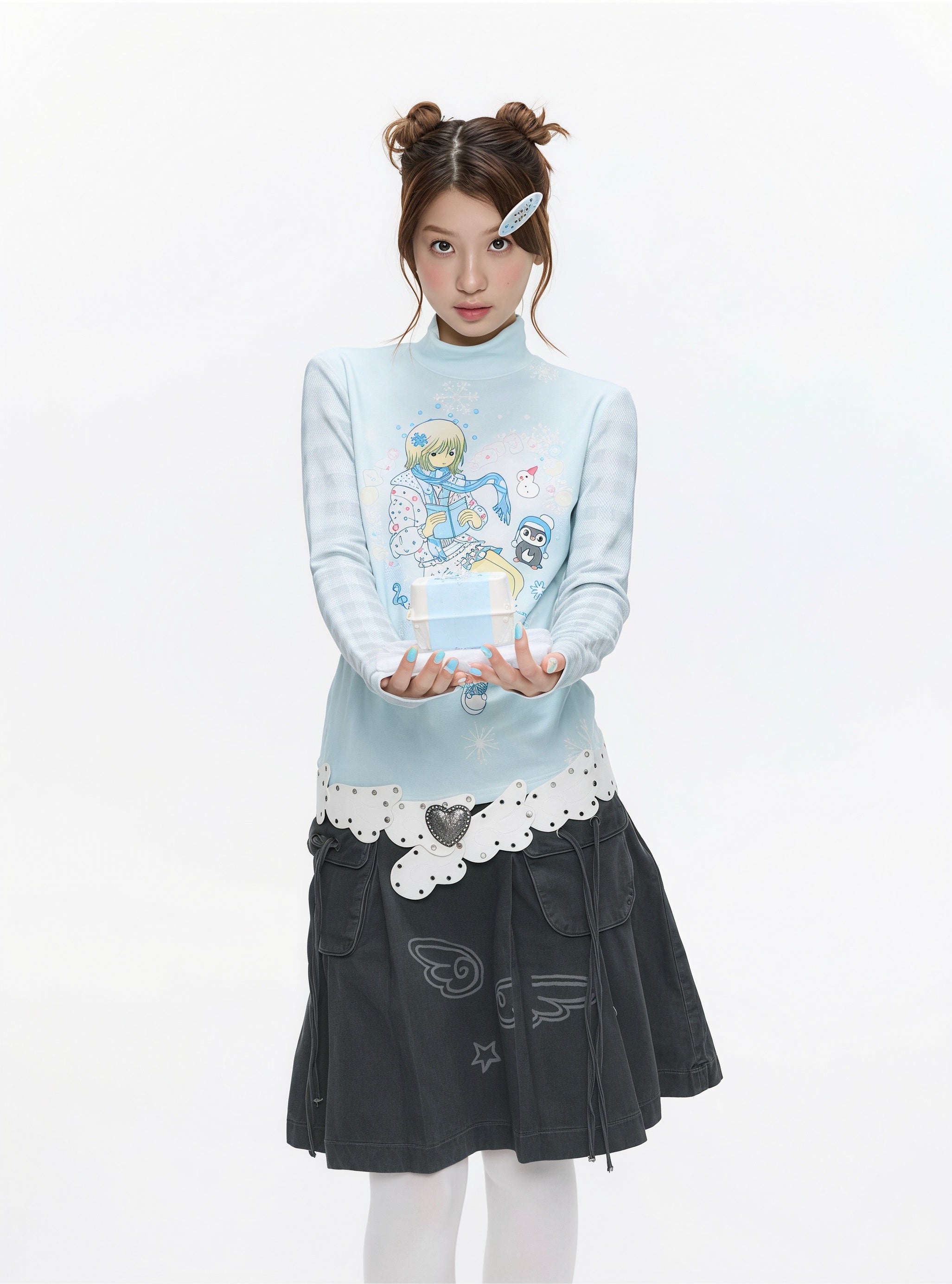 BETWEENAND Snowy Girl Knit Top